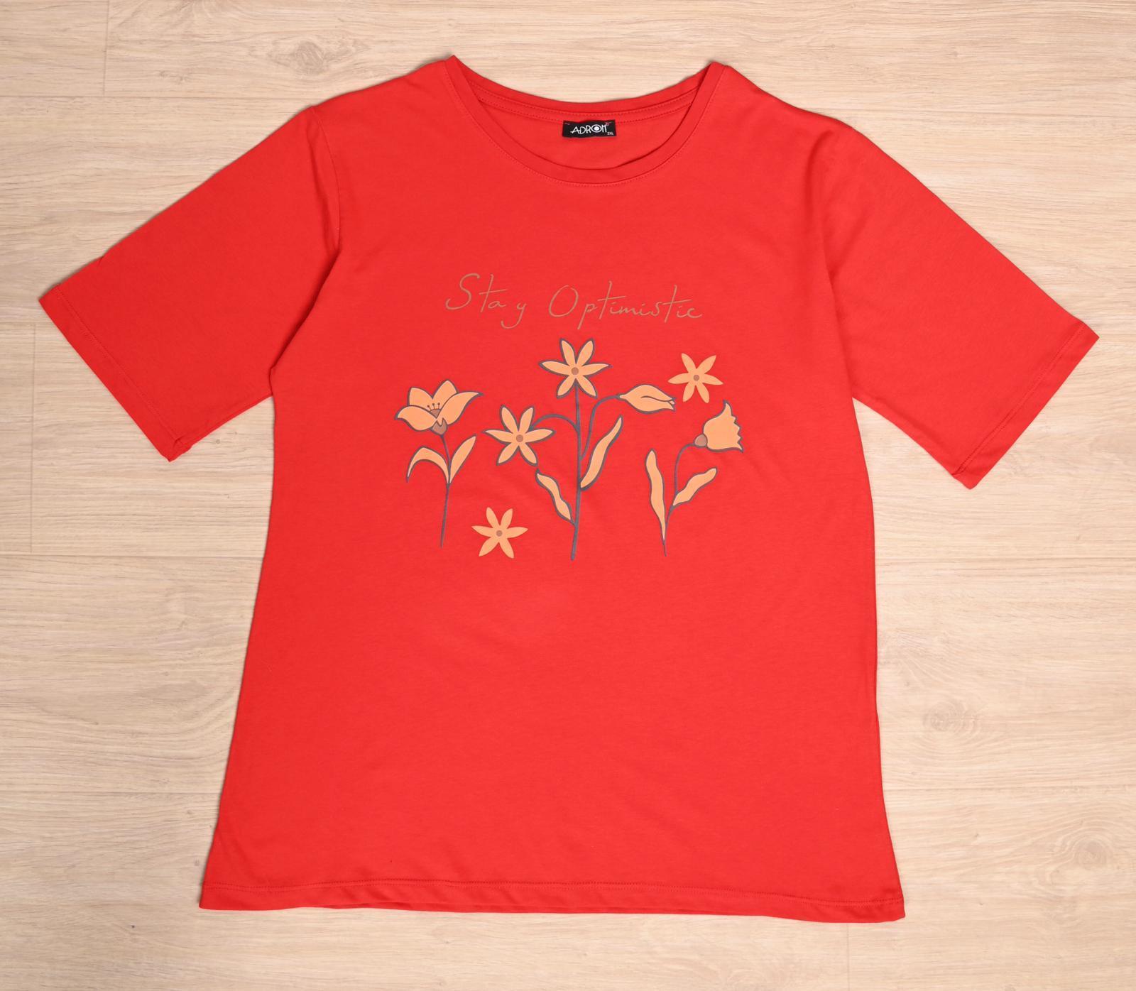 Bisiklet Yaka Baskılı Tshirt 9905