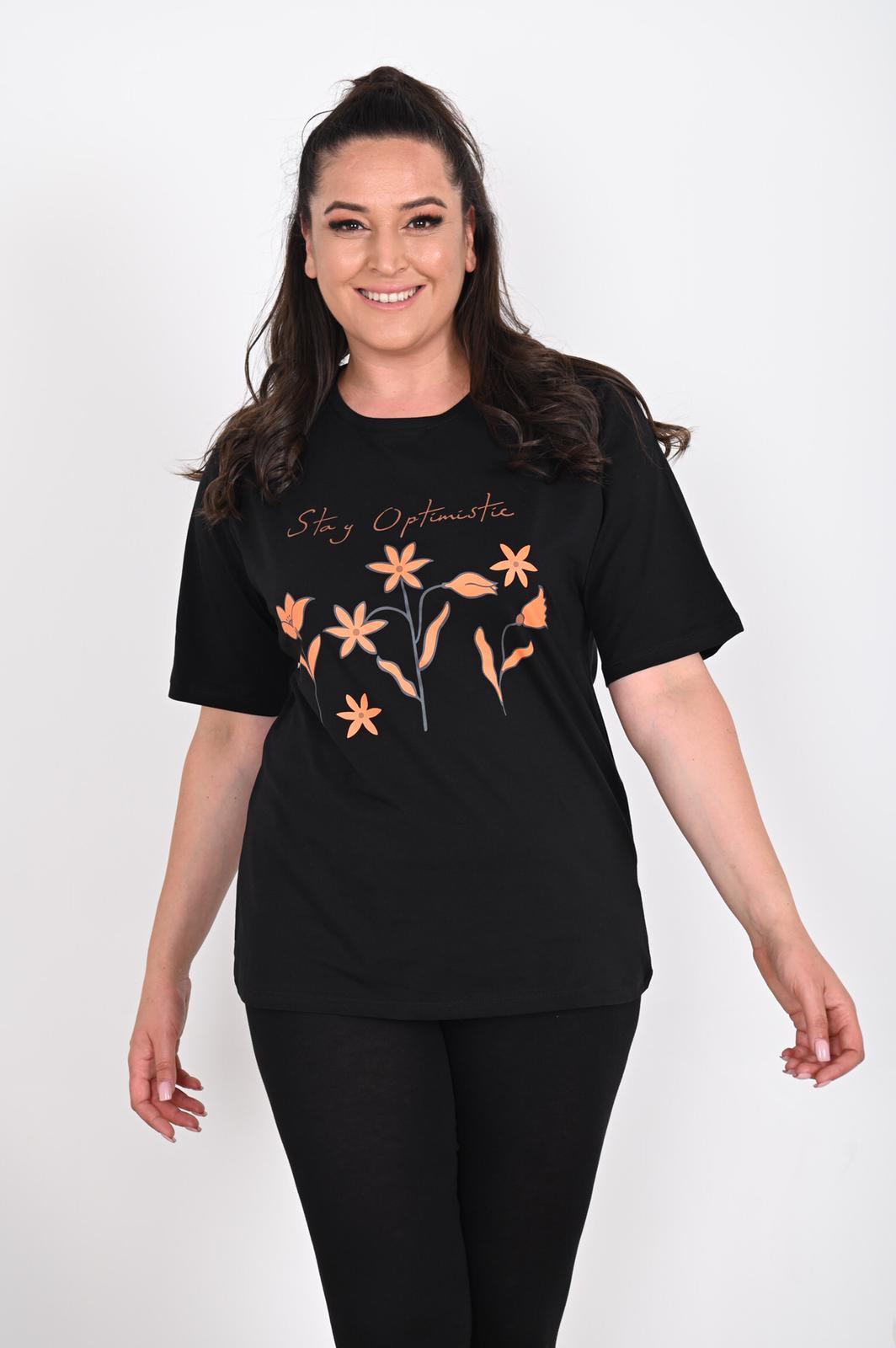 Bisiklet Yaka Baskılı Tshirt 9905
