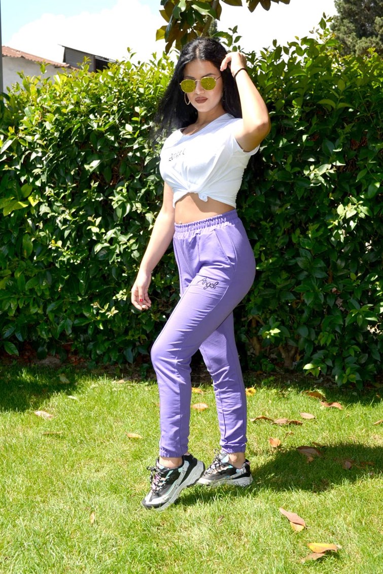 Crop Paça Lastikli Angel Eşofman Takımı