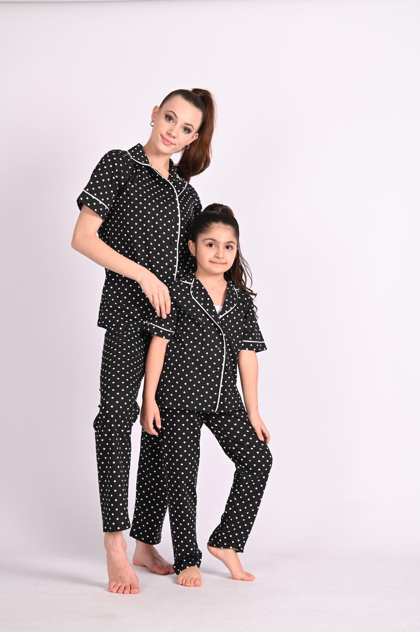Düğmeli Kısa Kollu Anne Pijama Takımı 9678
