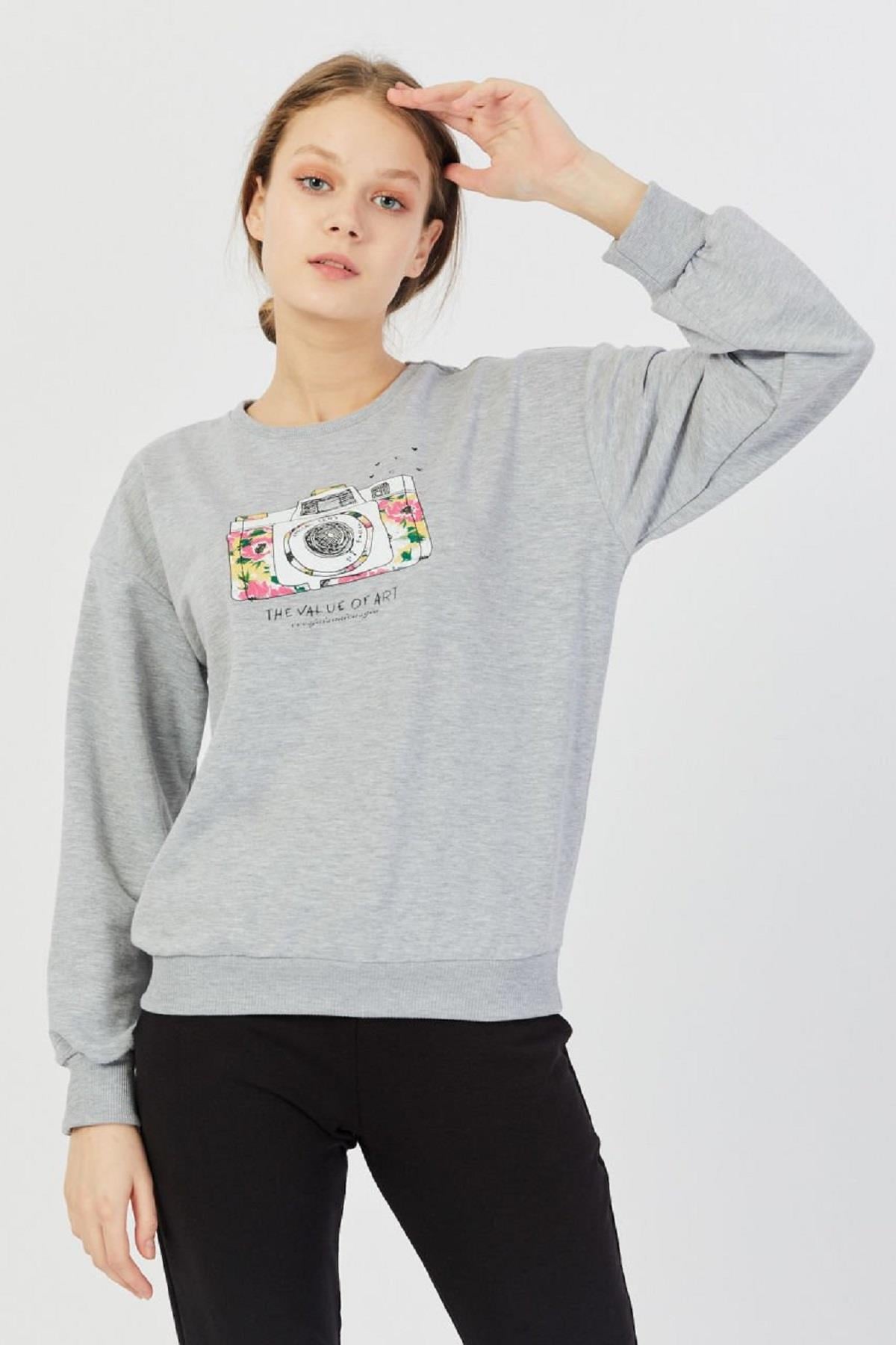 Fotoğraf Makinası Baskılı Sweat 8718