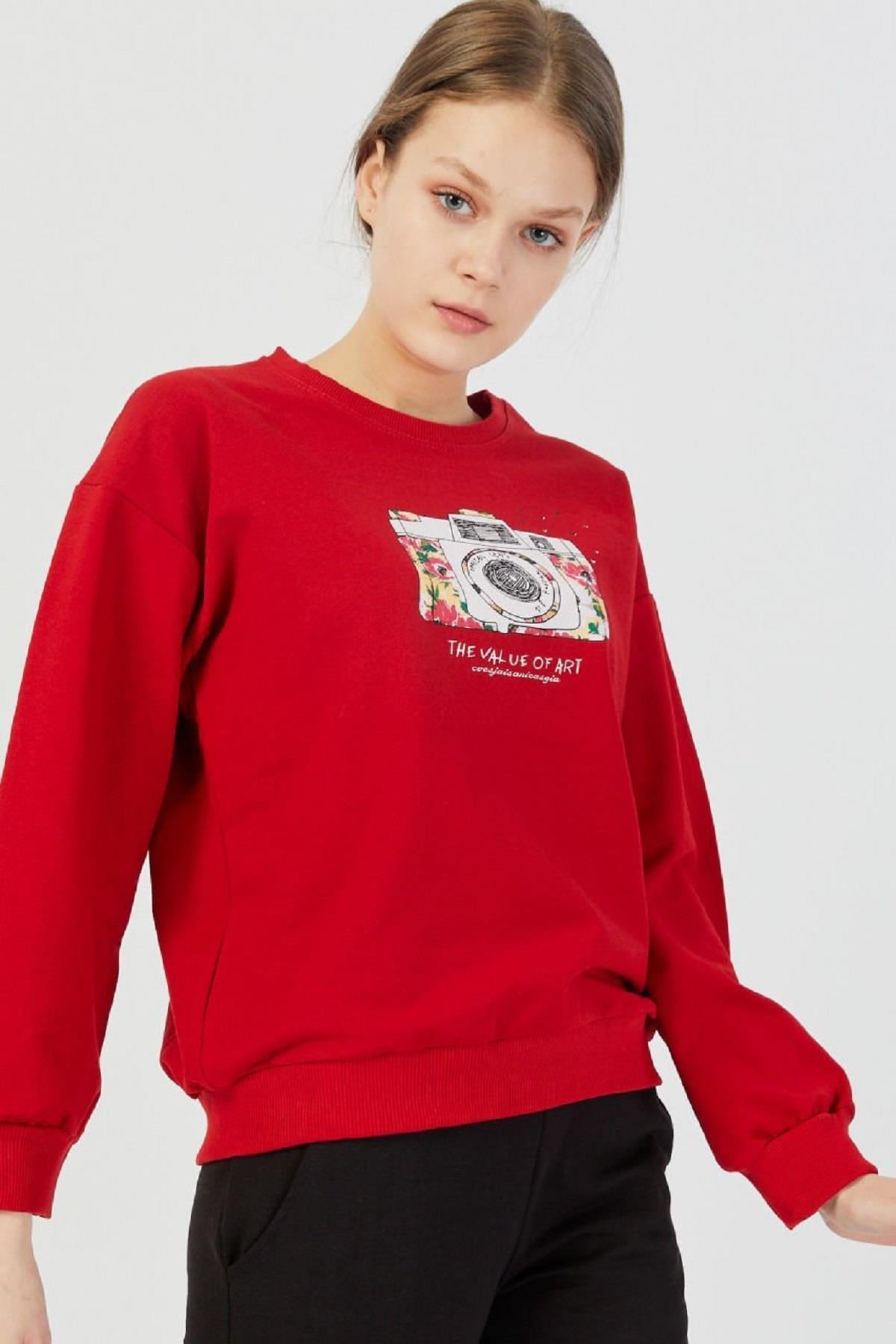 Fotoğraf Makinası Baskılı Sweat 8718