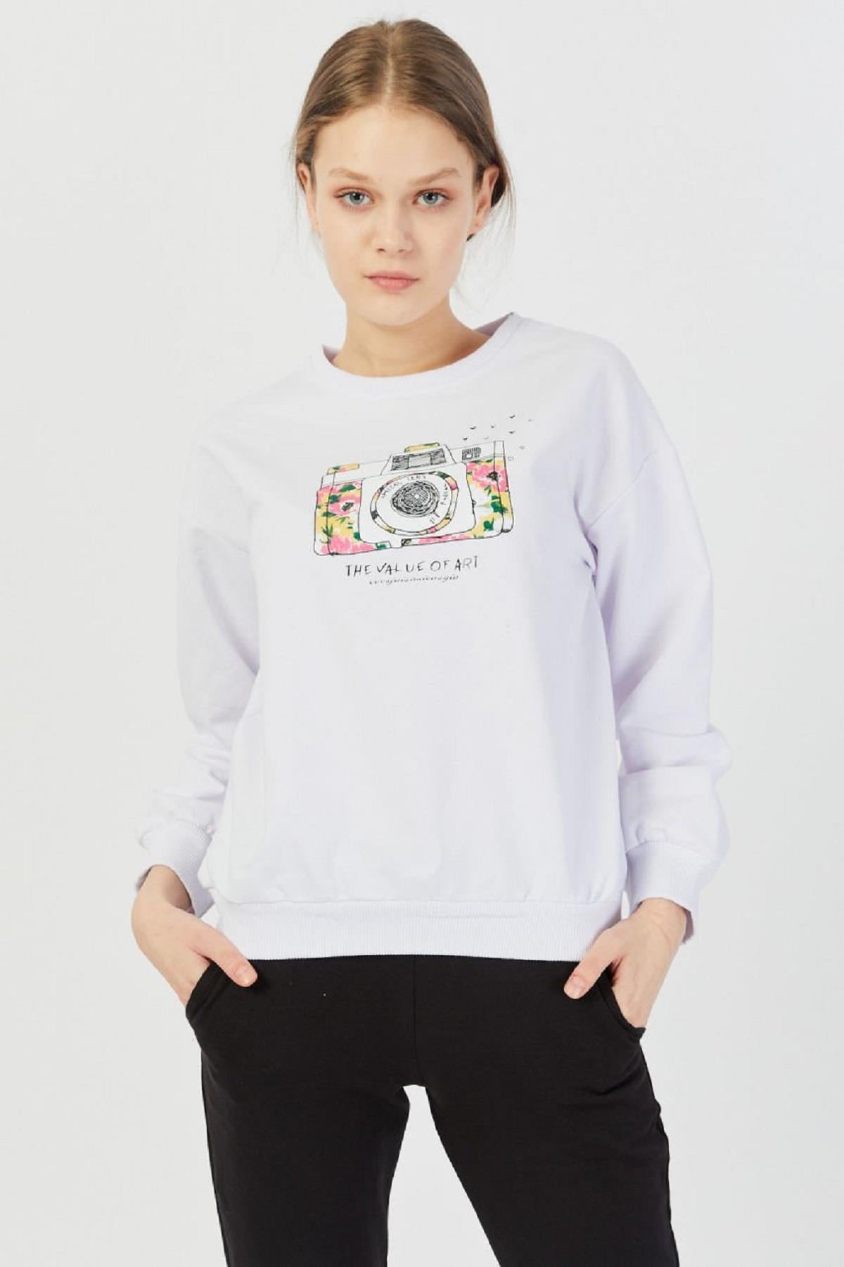 Fotoğraf Makinası Baskılı Sweat 8718
