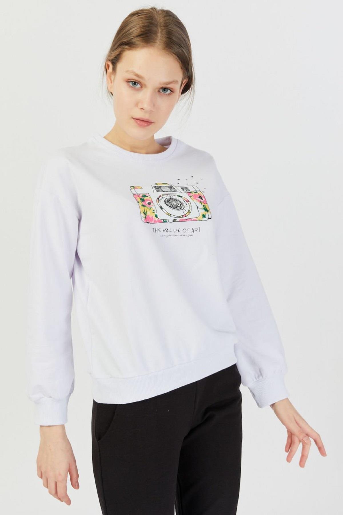 Fotoğraf Makinası Baskılı Sweat 8718