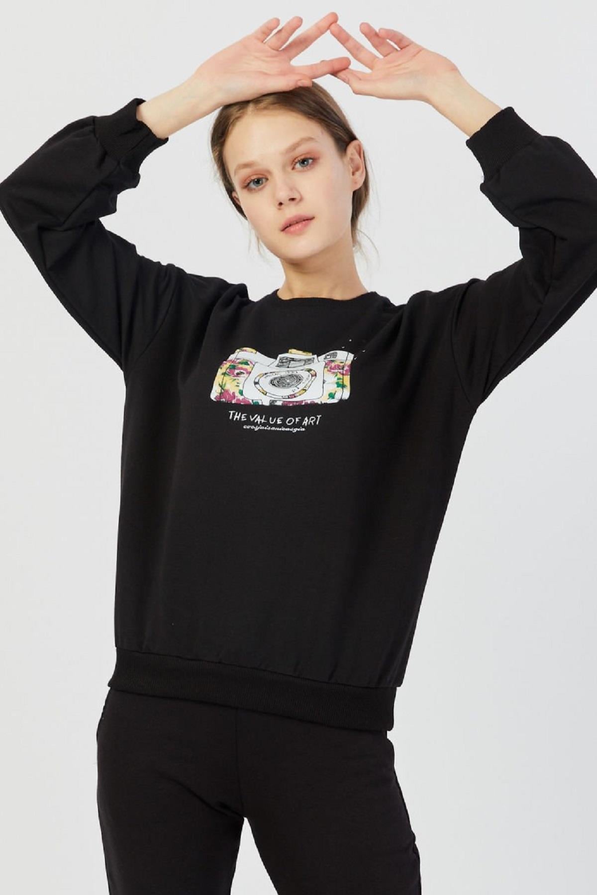 Fotoğraf Makinası Baskılı Sweat 8718