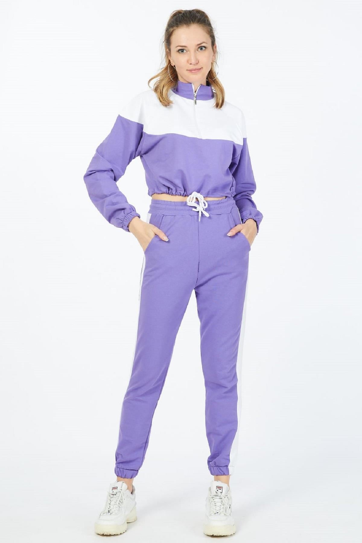 Göbeği Açık Nikel Fermuarlı Eşofman Takımı 8777