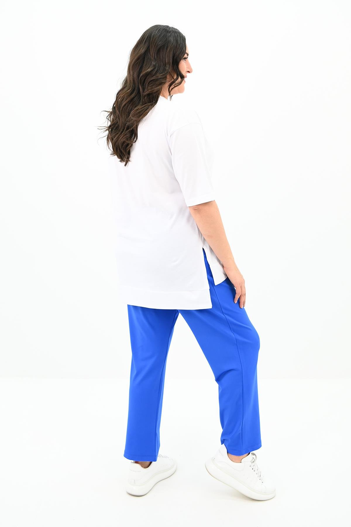 Kadın Büyük Beden Kelebek Baskı Detaylı T-shirt Takım 8114-25