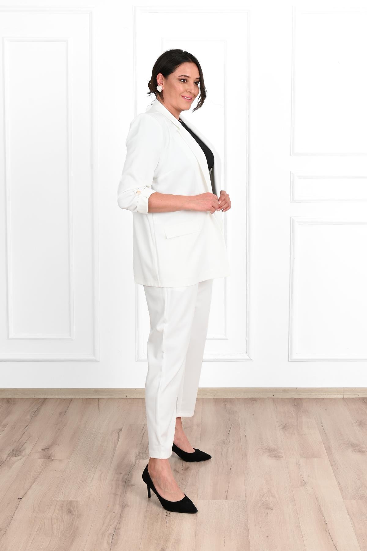 Kadın Büyük Beden Oversize Ceket Takım 0113-23