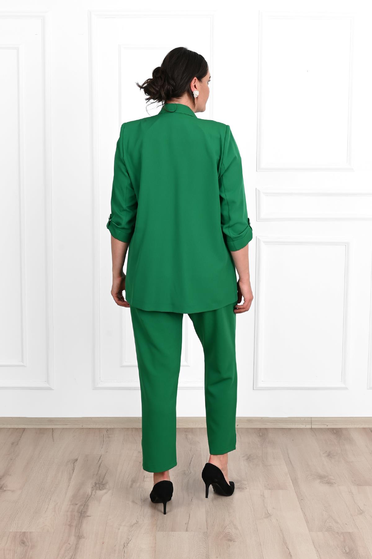 Kadın Büyük Beden Oversize Ceket Takım 0113-23