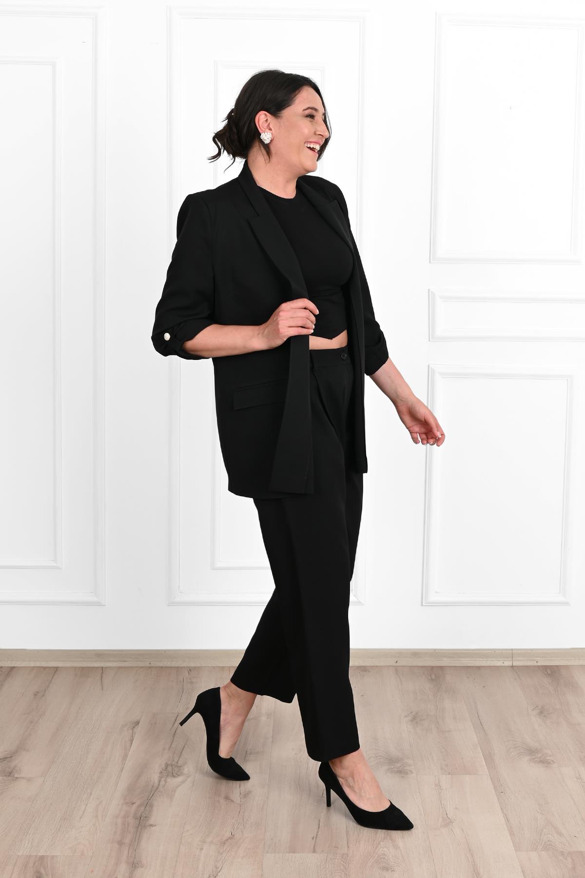 Kadın Büyük Beden Oversize Ceket Takım 0113-23