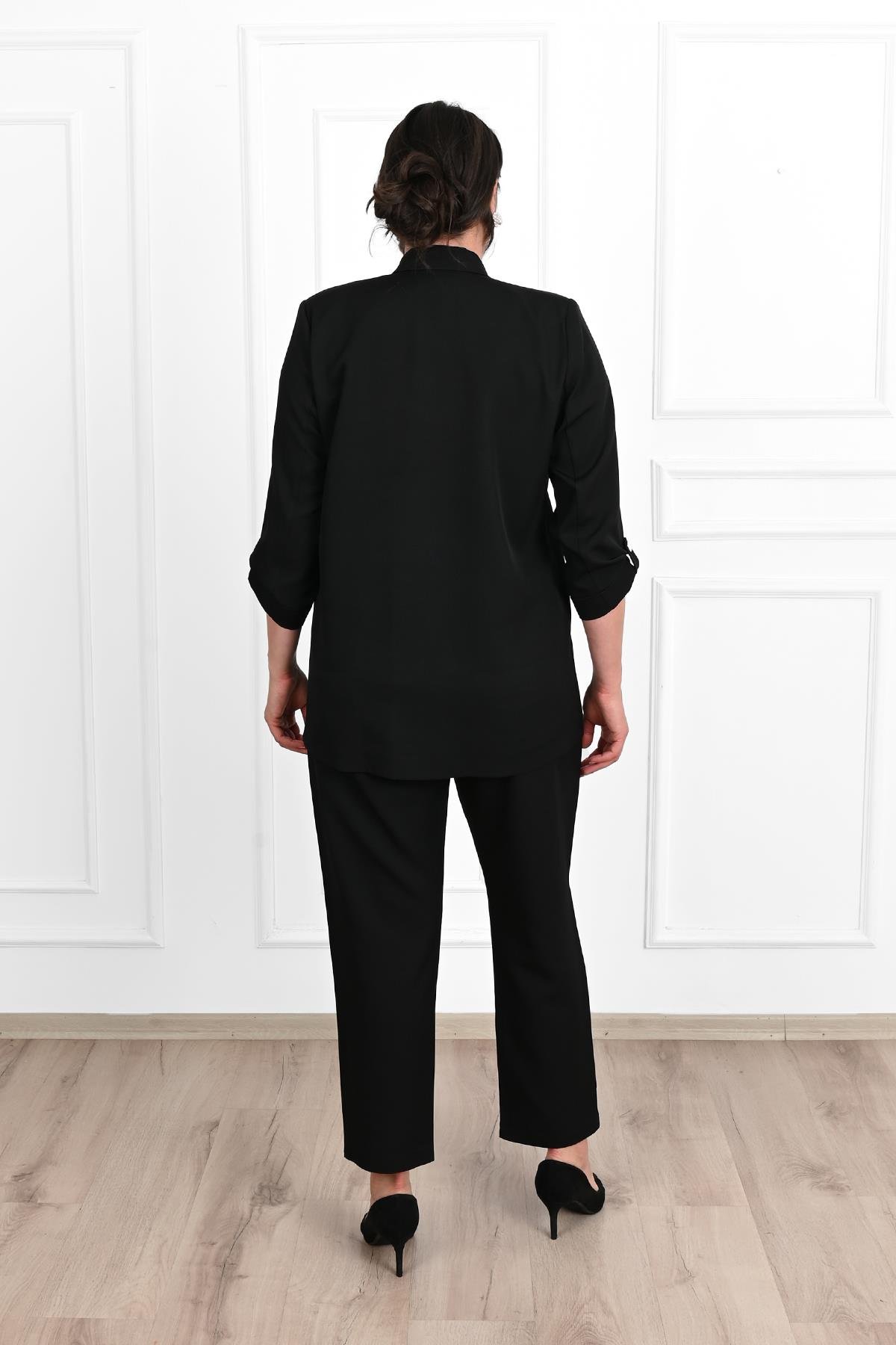 Kadın Büyük Beden Oversize Ceket Takım 0113-23