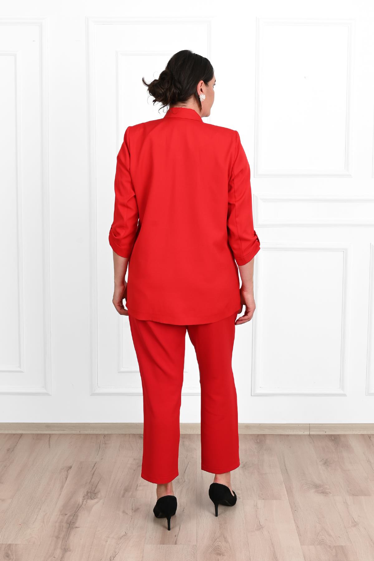Kadın Büyük Beden Oversize Ceket Takım 0113-23