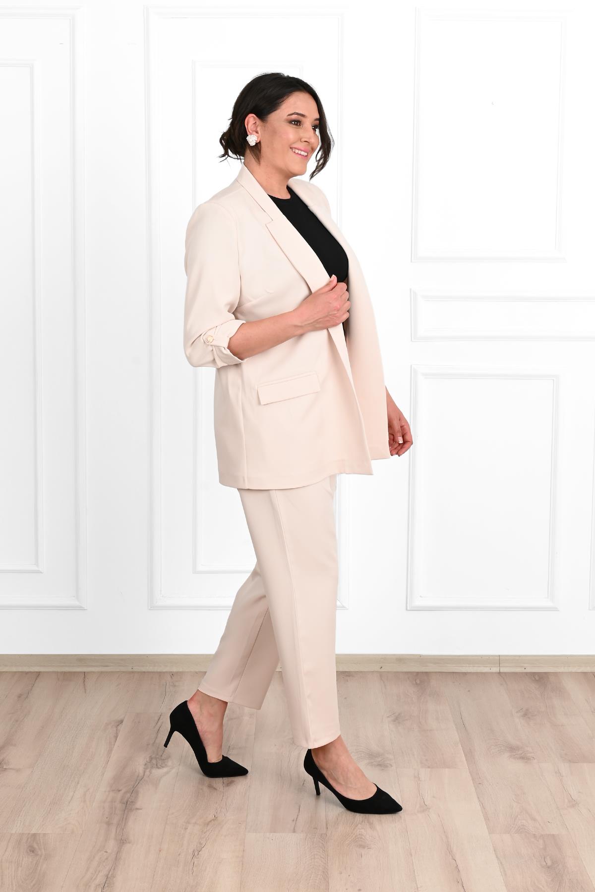 Kadın Büyük Beden Oversize Ceket Takım 0113-23