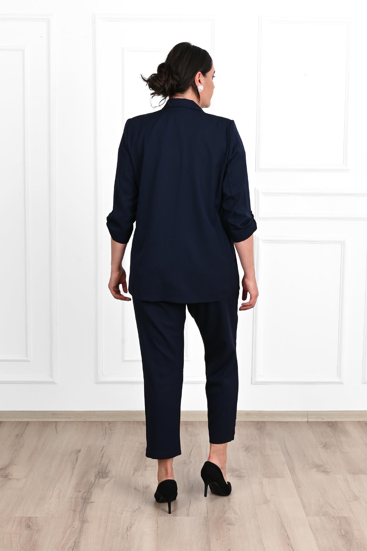 Kadın Büyük Beden Oversize Ceket Takım 0113-23