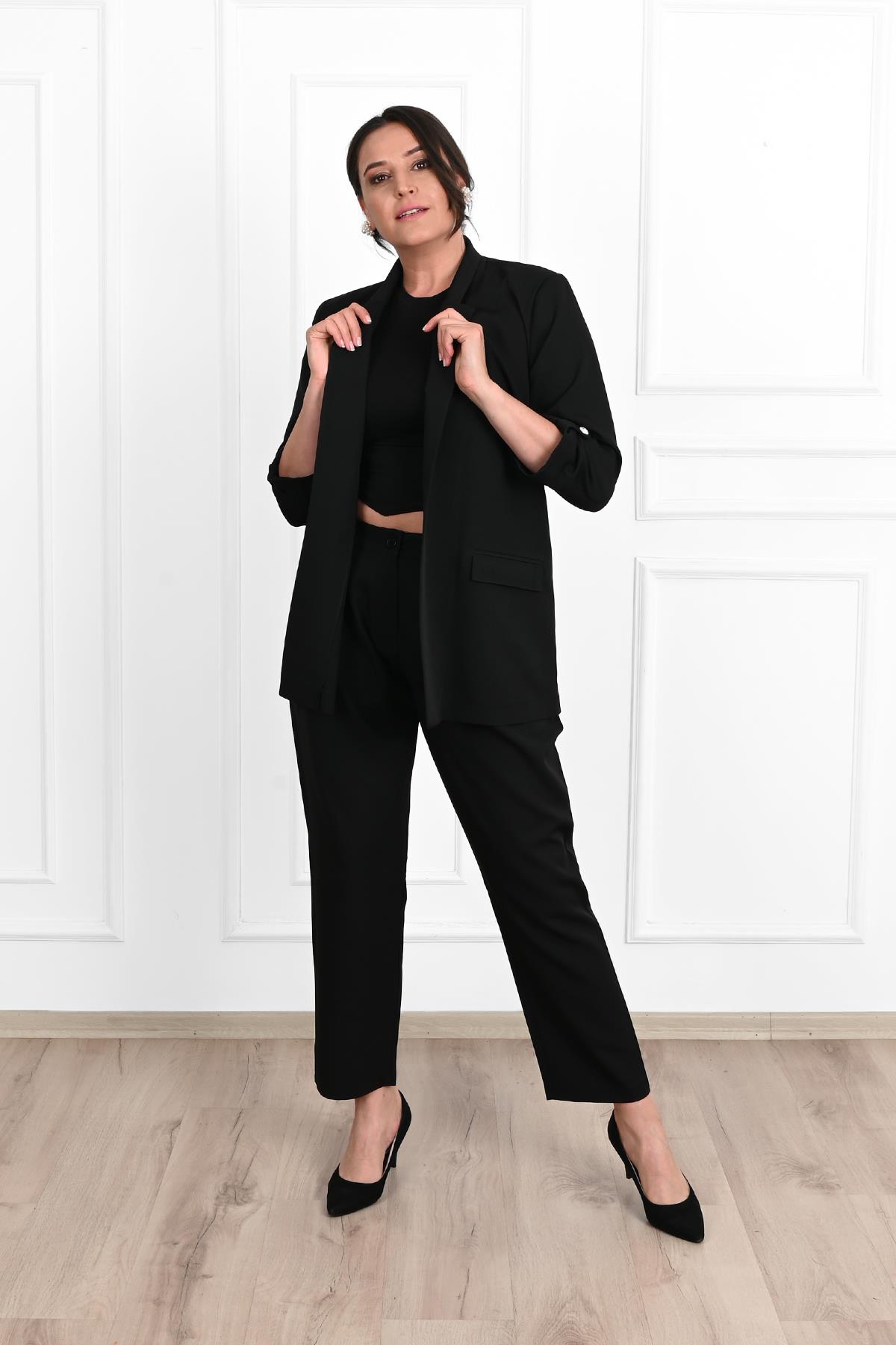 Kadın Büyük Beden Oversize Ceket Takım 0113-23