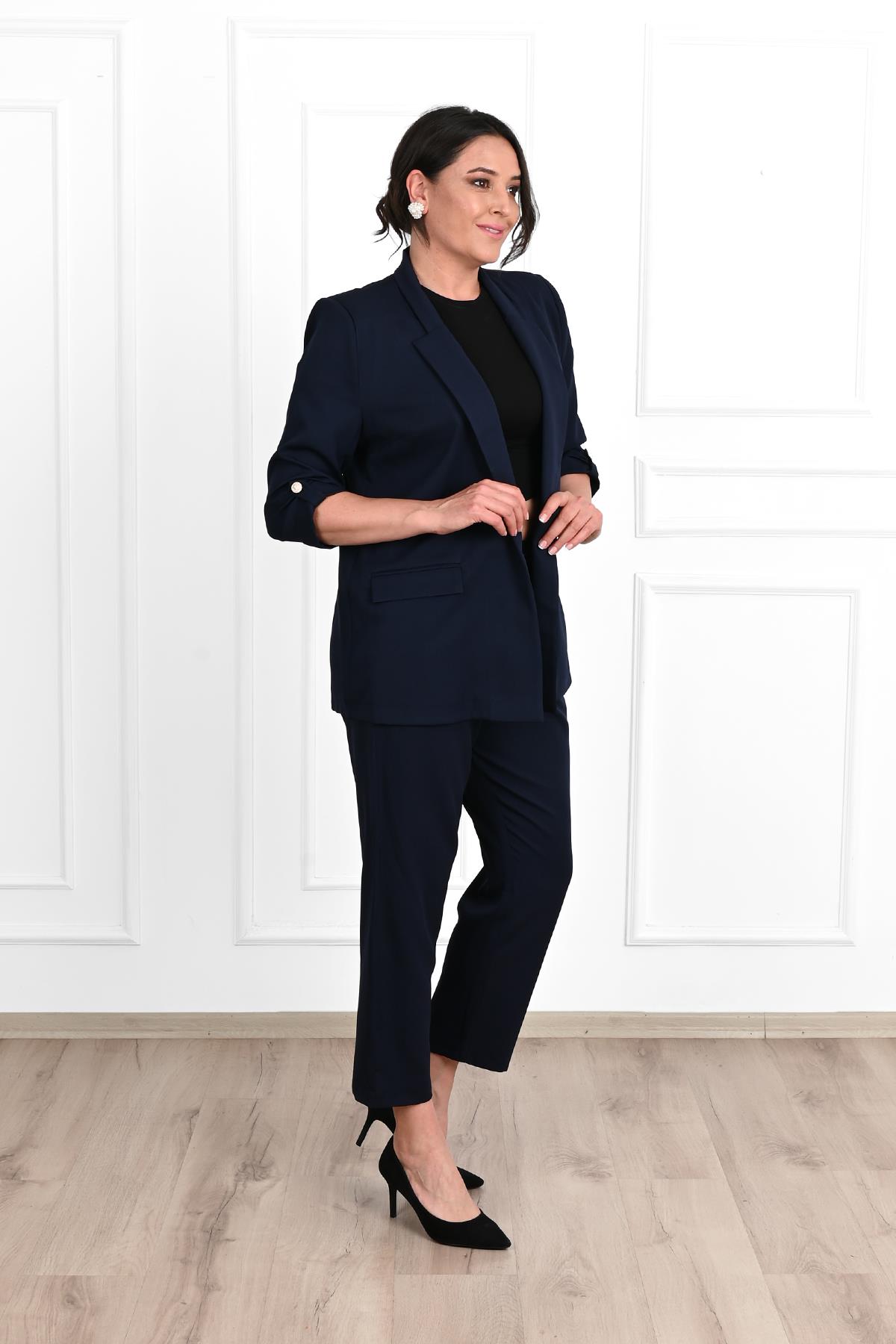 Kadın Büyük Beden Oversize Ceket Takım 0113-23