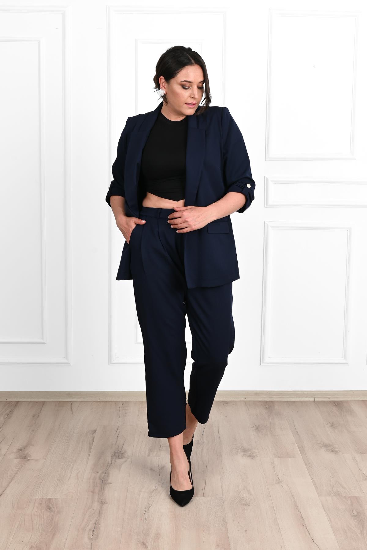 Kadın Büyük Beden Oversize Ceket Takım 0113-23