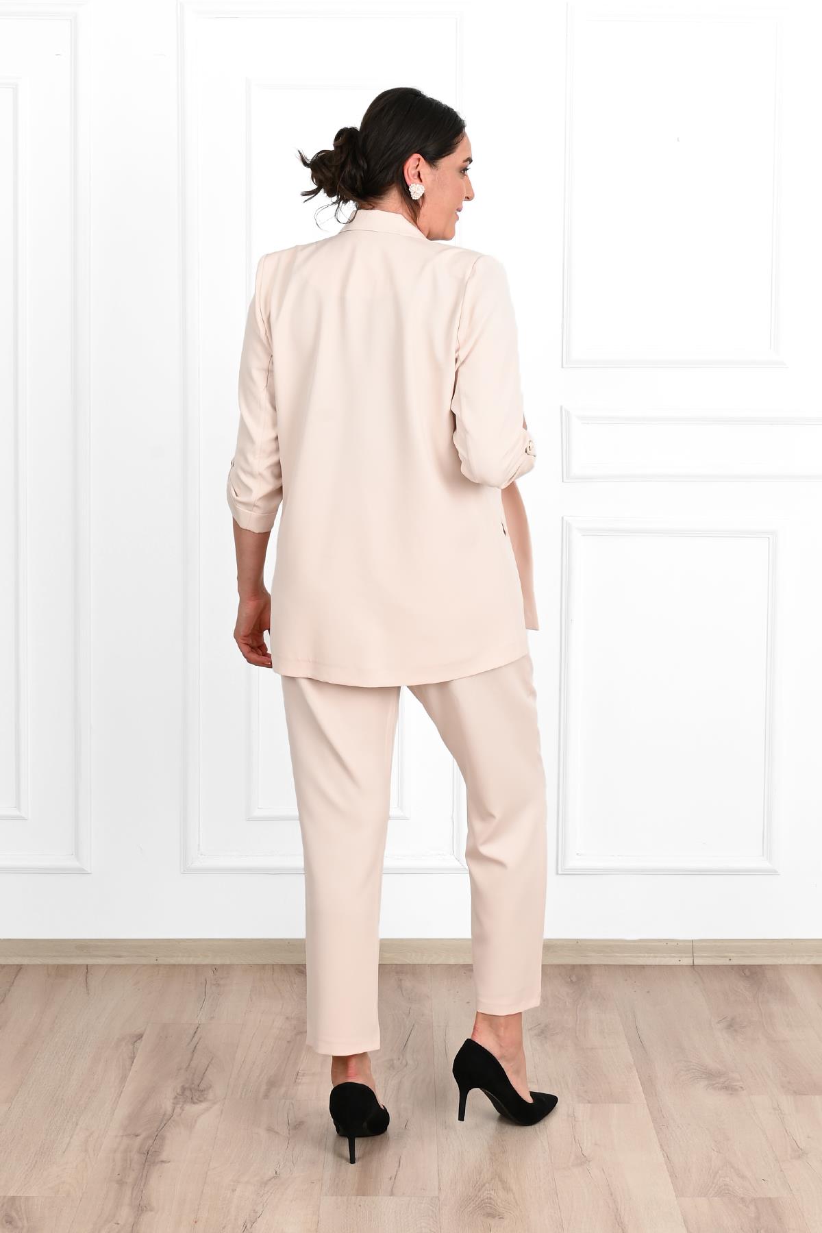 Kadın Büyük Beden Oversize Ceket Takım 0113-23