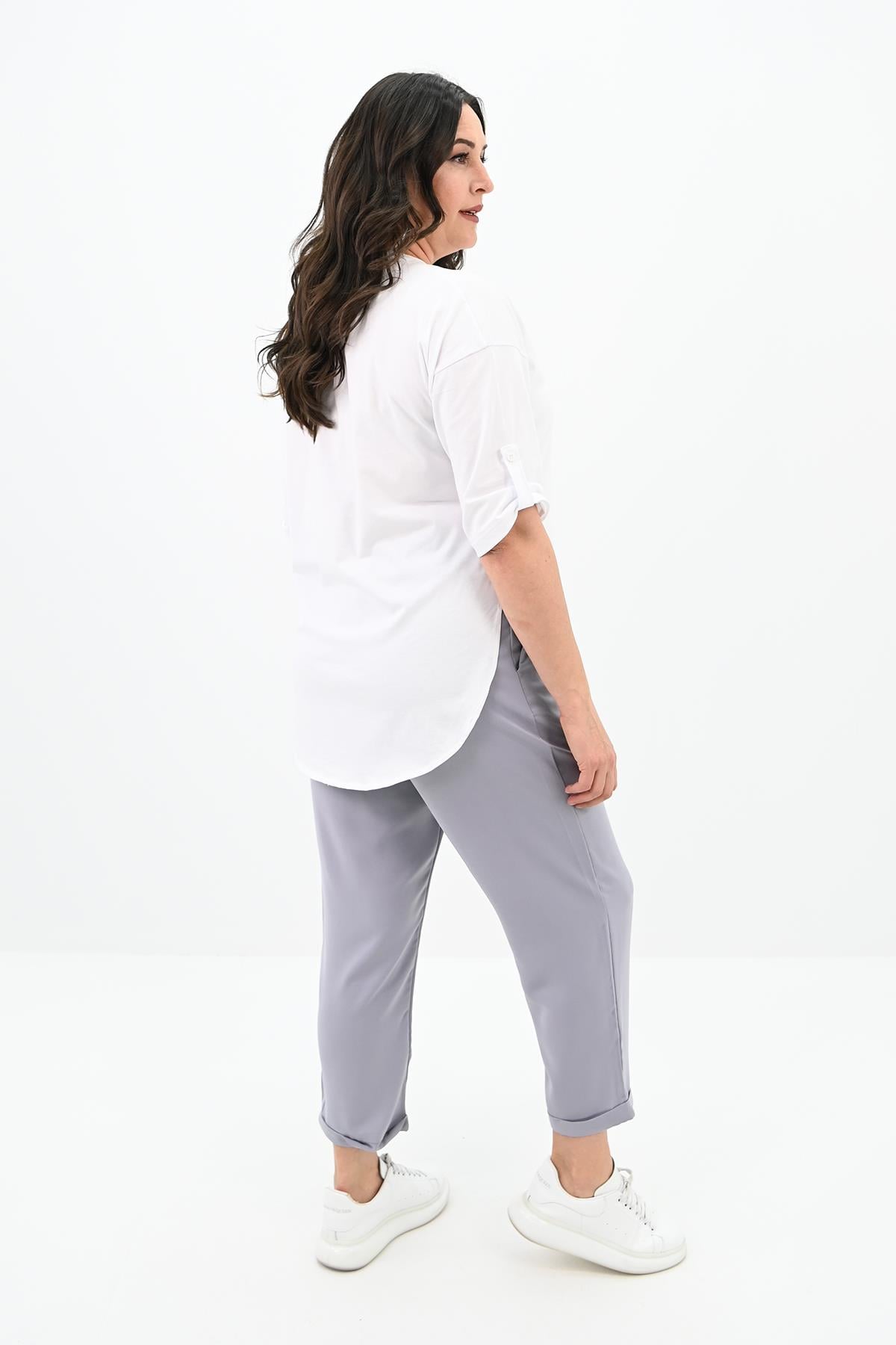 Kadın Büyük Beden Oversize T-shirt Takım 8104-24