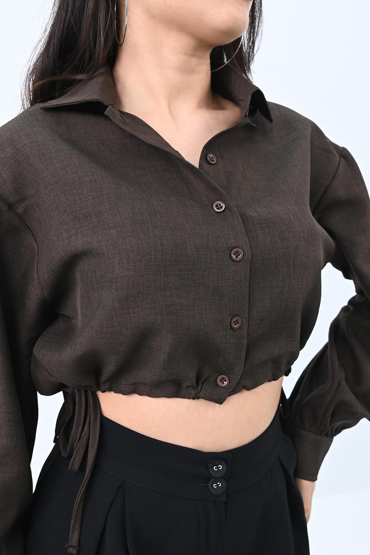 Kadın Crop Gömlek 1729-24