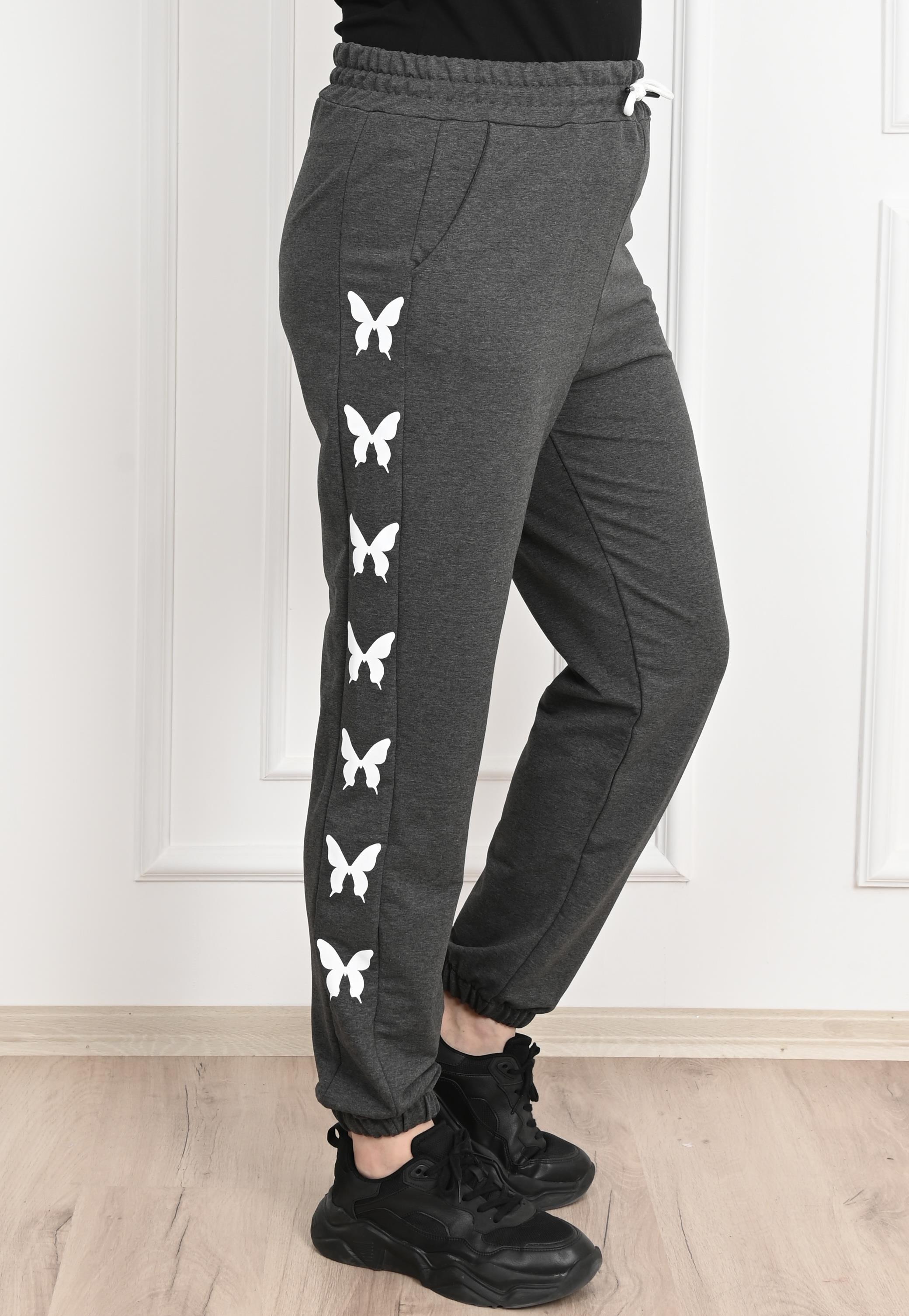 Kadın Dijital Baskılı Büyük Beden Jogger Pantolon 6060-22