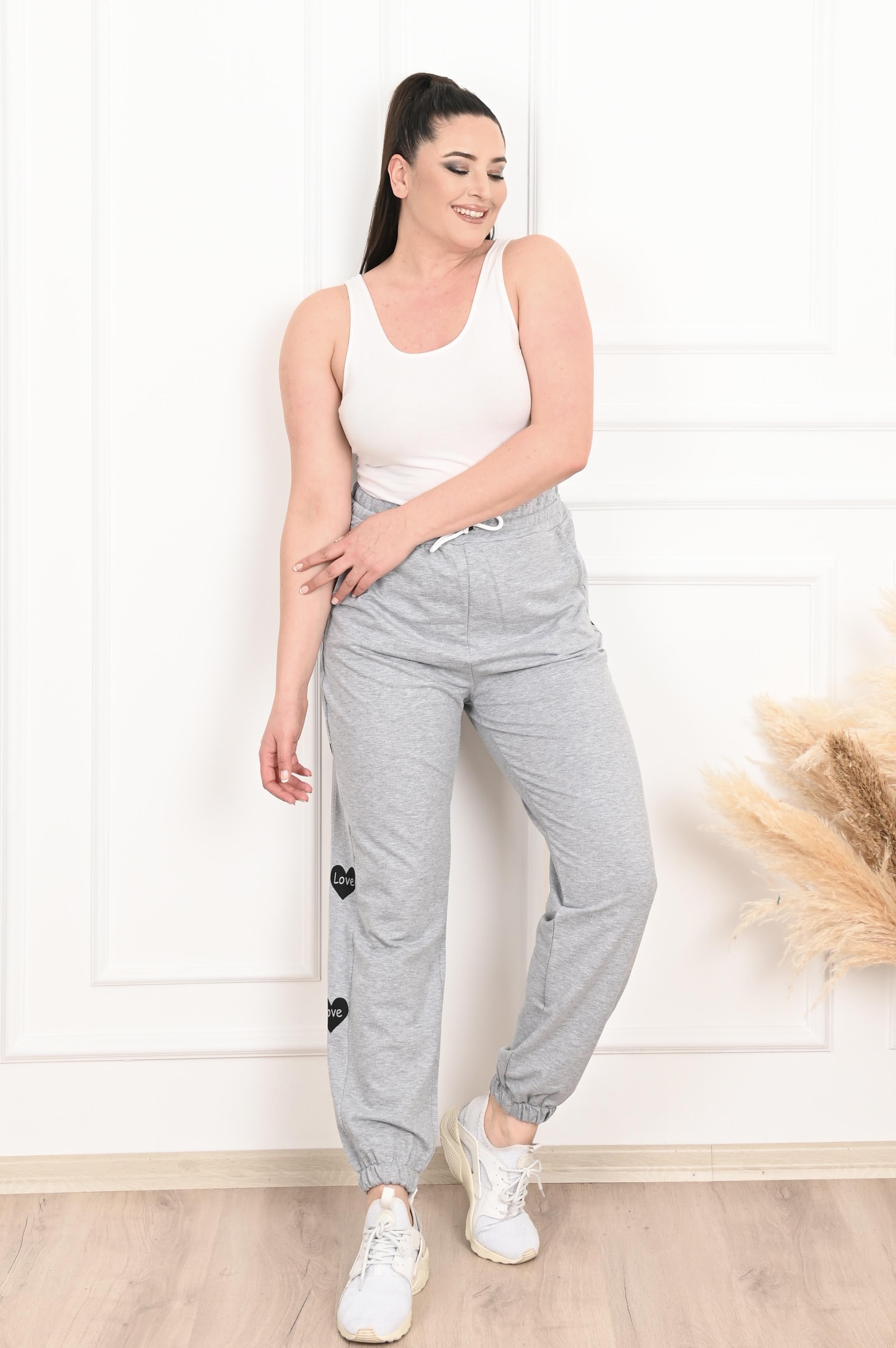 Kadın Dijital Baskılı Büyük Beden Jogger Pantolon 6059-22