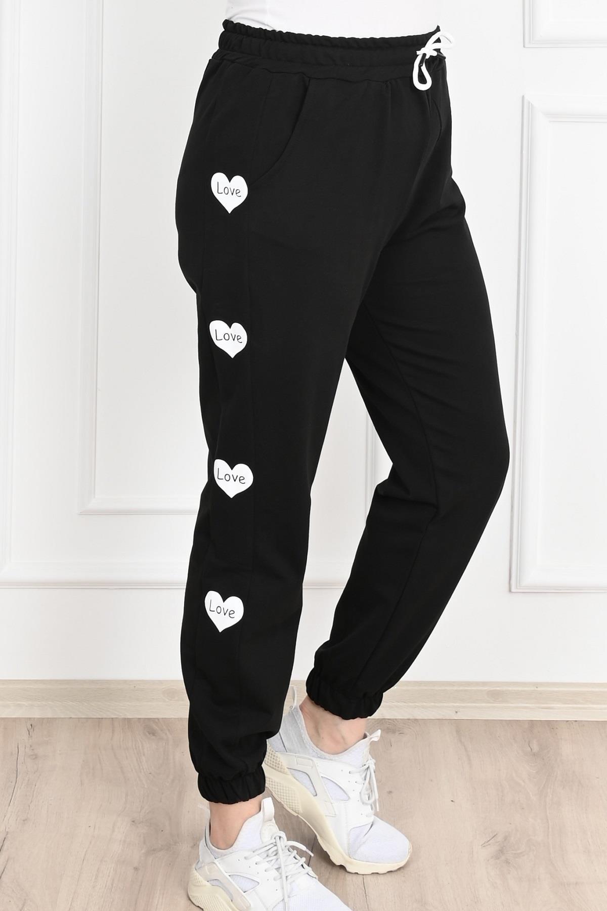 Kadın Dijital Baskılı Büyük Beden Jogger Pantolon 6059-22