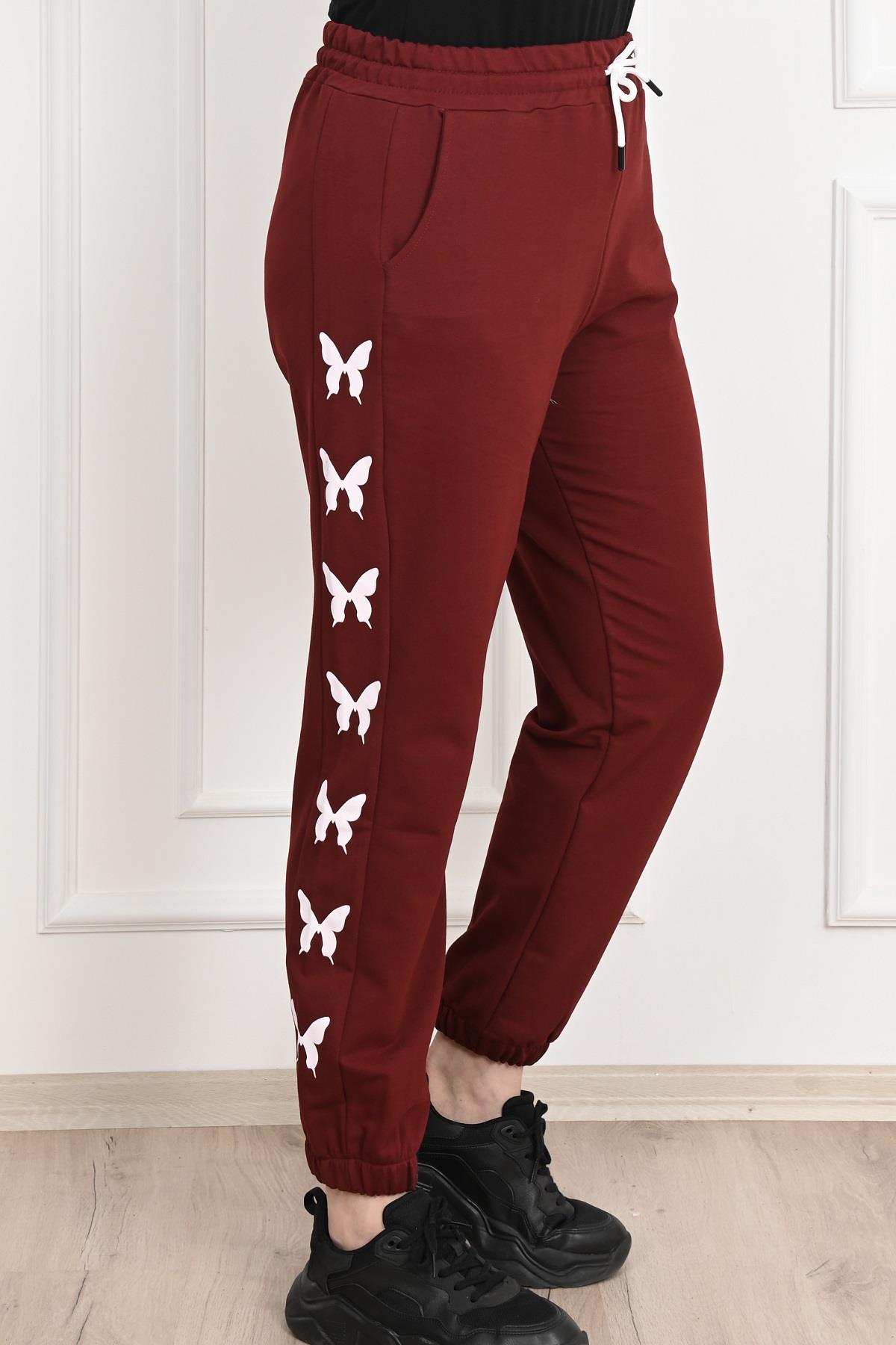 Kadın Dijital Baskılı Büyük Beden Jogger Pantolon 6060-22