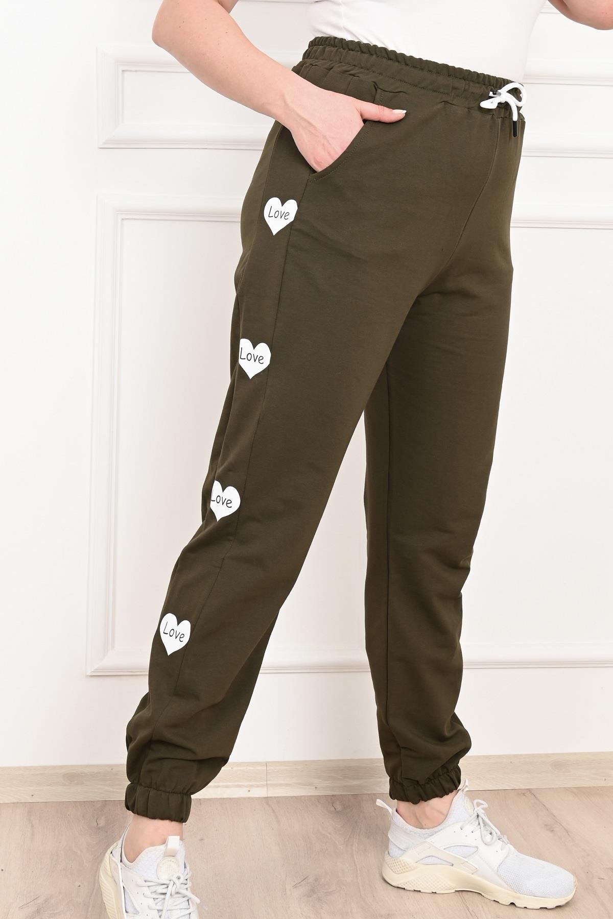Kadın Dijital Baskılı Büyük Beden Jogger Pantolon 6059-22