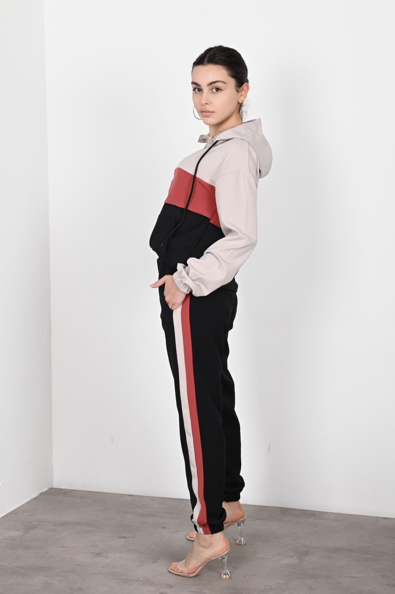 Kadın Garniliı Manşetli Zara Model İkili Eşofman Takımı 8265
