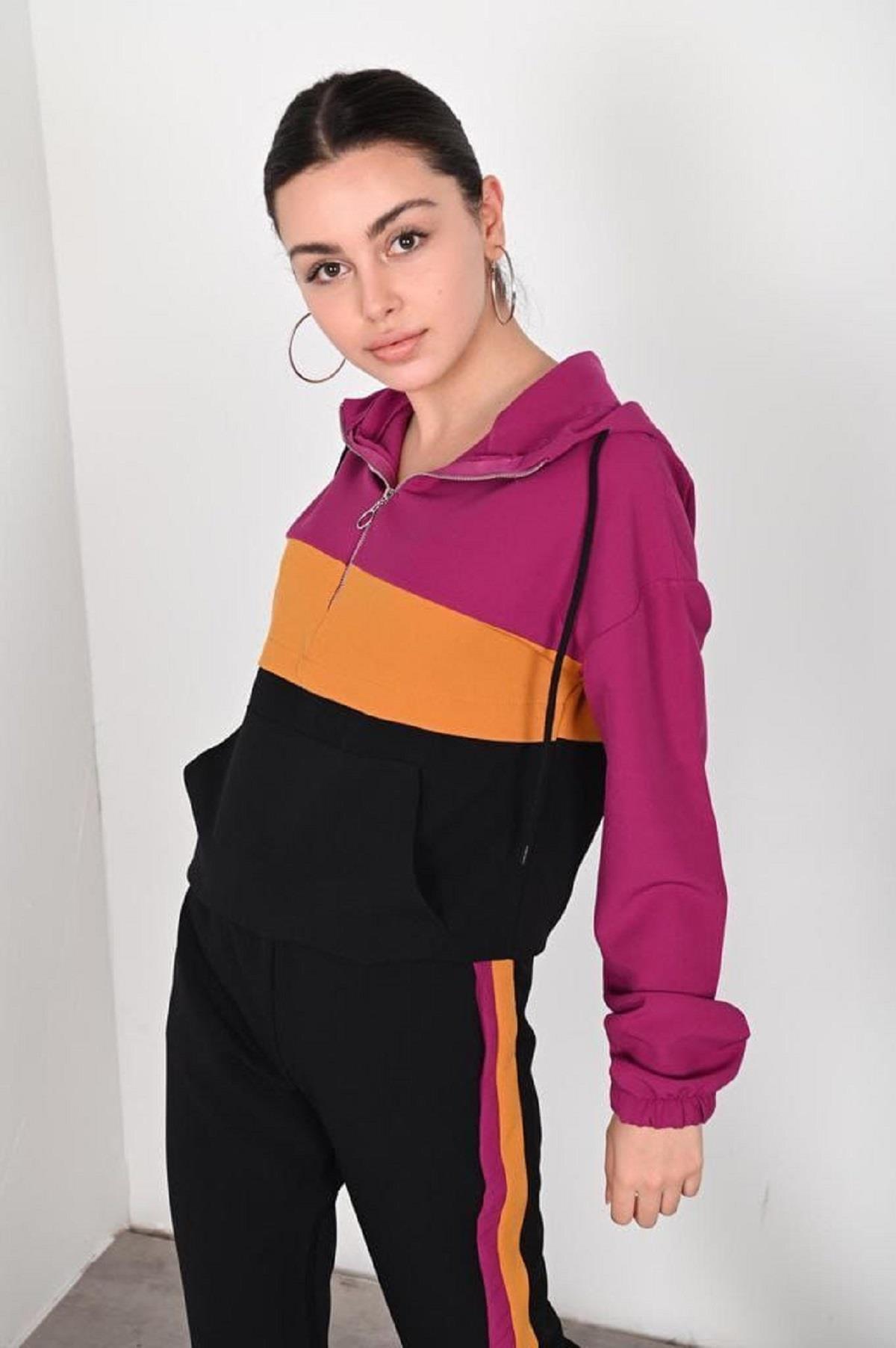 Kadın Garniliı Manşetli Zara Model İkili Eşofman Takımı 8265