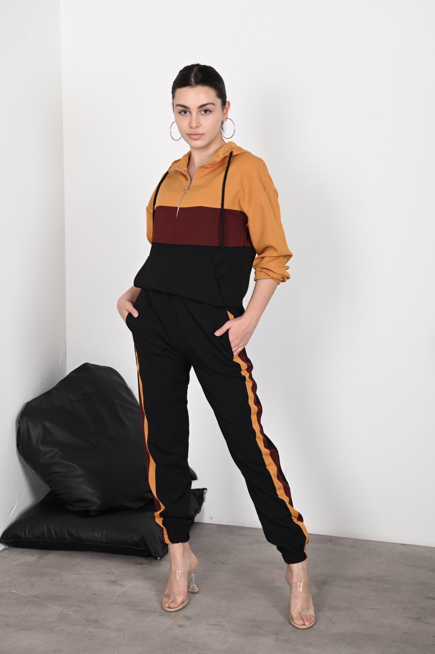 Kadın Garniliı Manşetli Zara Model İkili Eşofman Takımı 8265