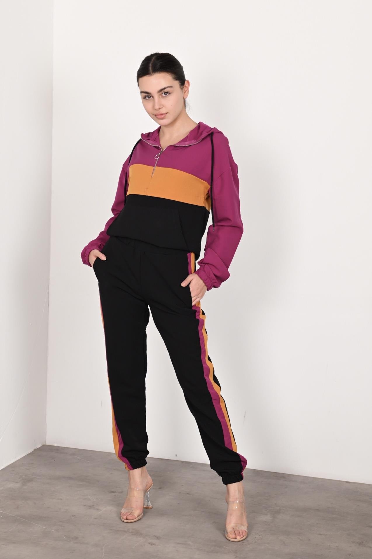Kadın Garniliı Manşetli Zara Model İkili Eşofman Takımı 8265