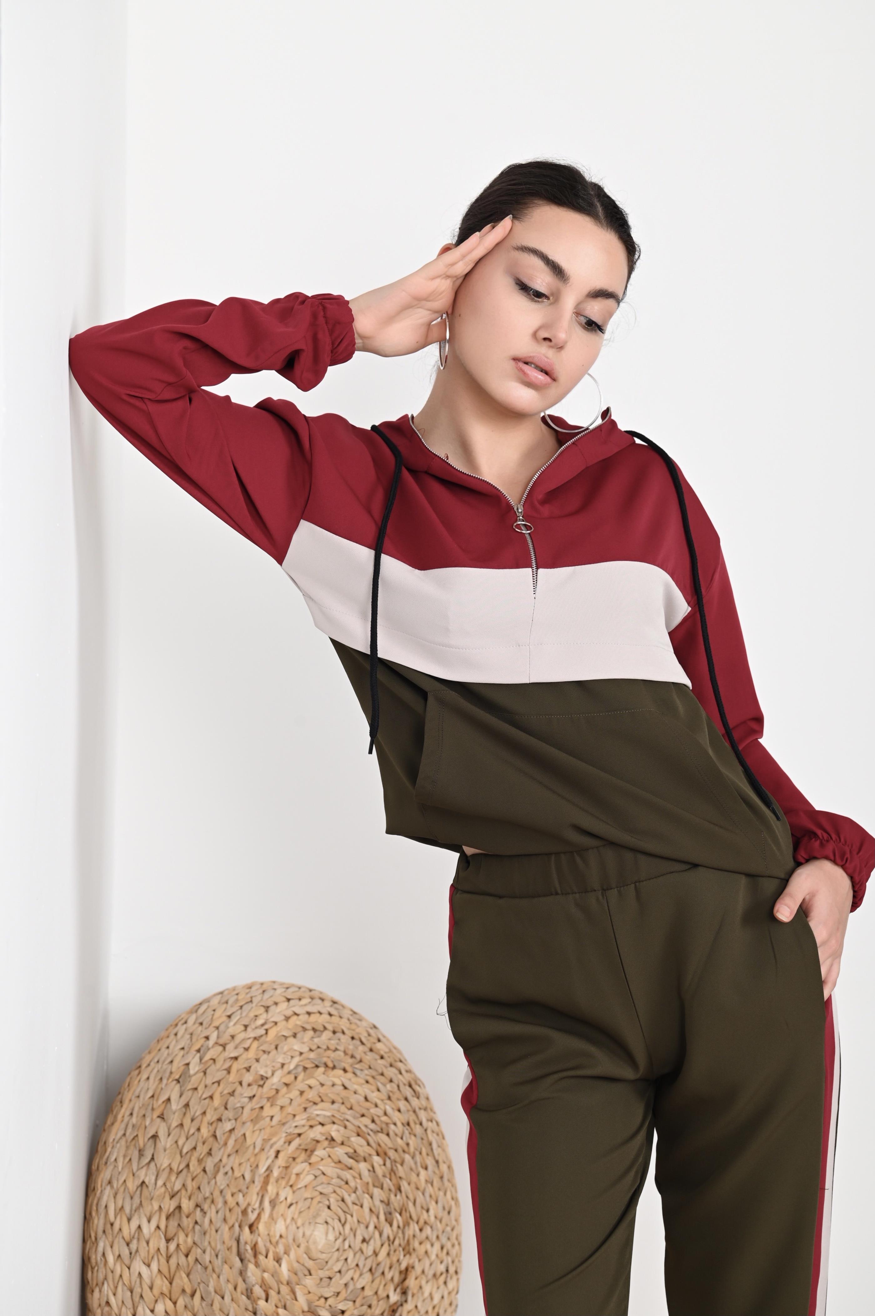 Kadın Garniliı Manşetli Zara Model İkili Eşofman Takımı 8265
