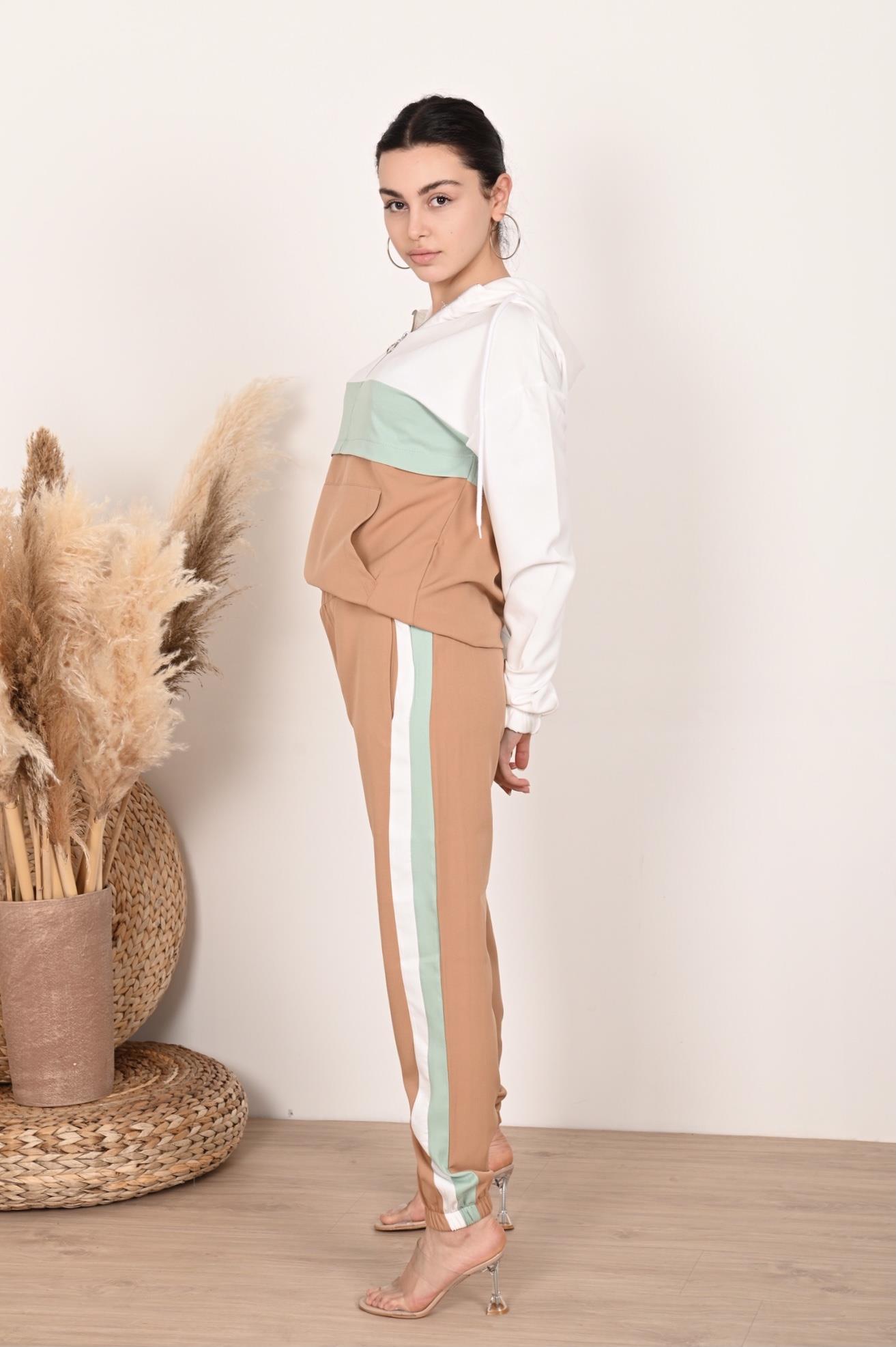 Kadın Garniliı Manşetli Zara Model İkili Eşofman Takımı 8265