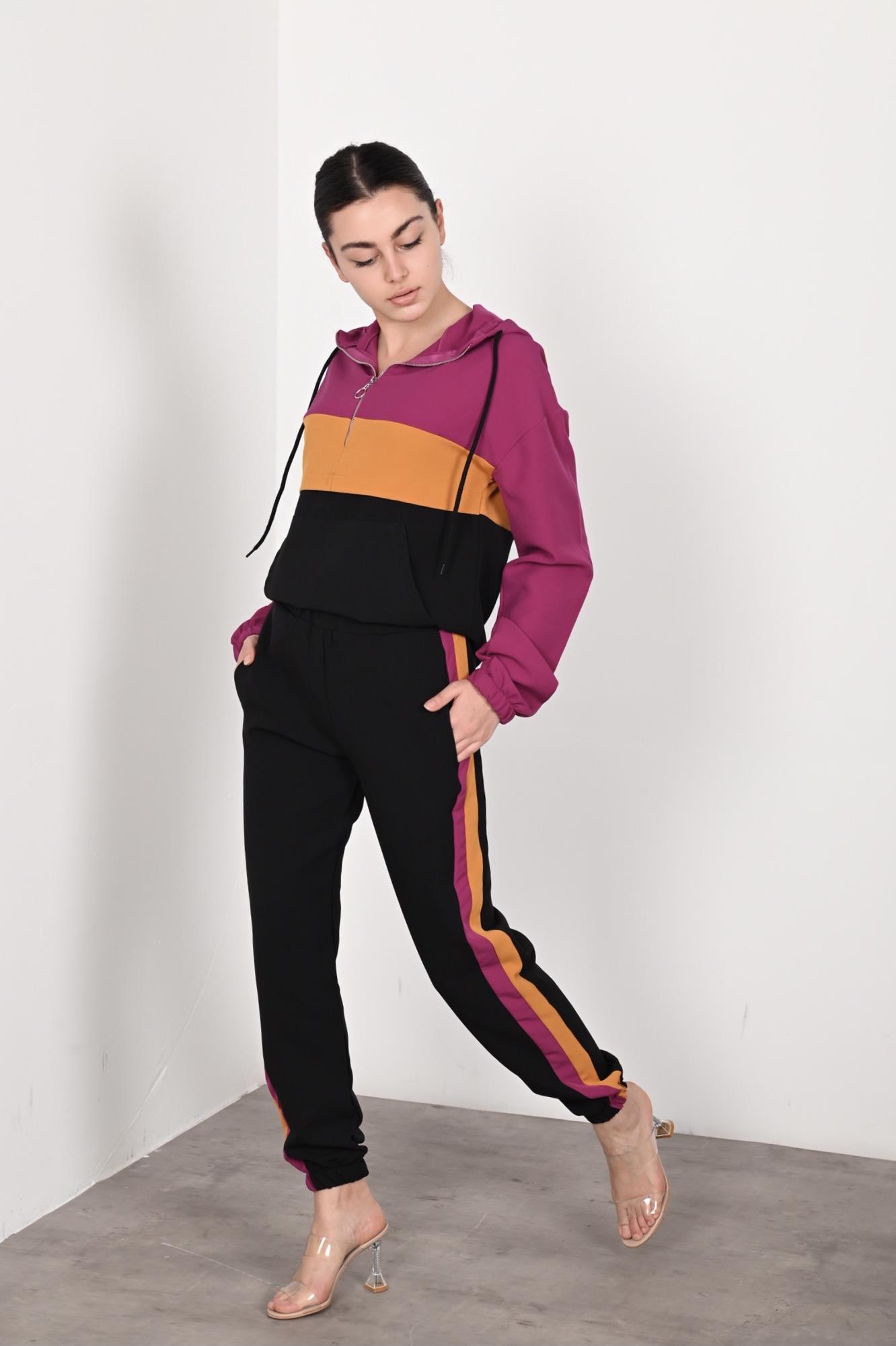 Kadın Garniliı Manşetli Zara Model İkili Eşofman Takımı 8265