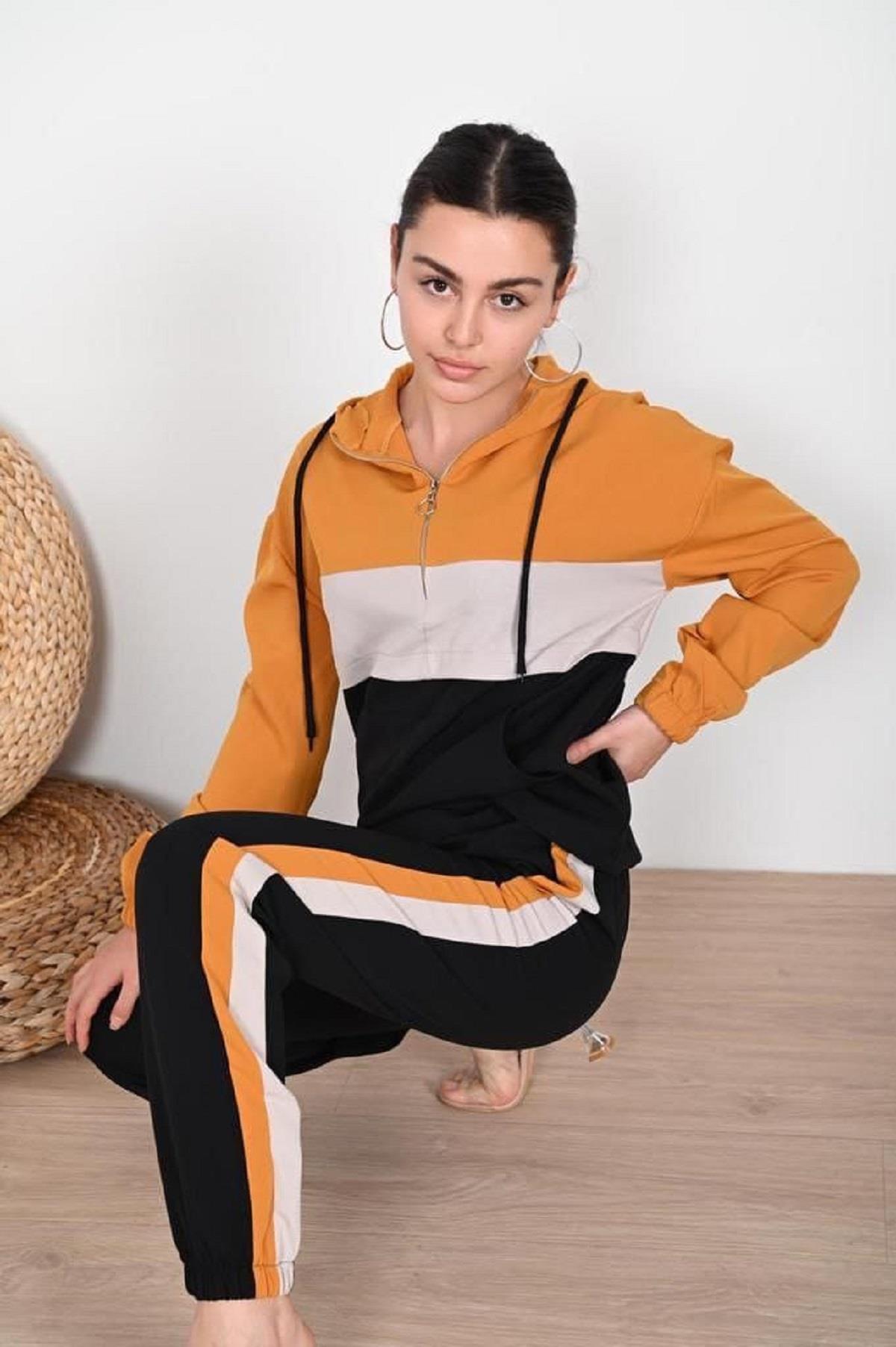 Kadın Garniliı Manşetli Zara Model İkili Eşofman Takımı 8265