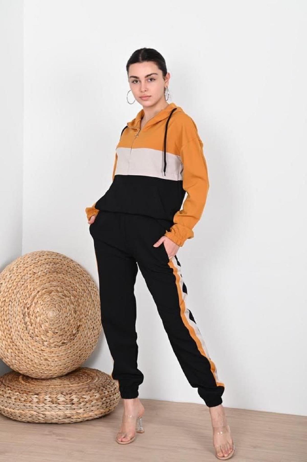 Kadın Garniliı Manşetli Zara Model İkili Eşofman Takımı 8265