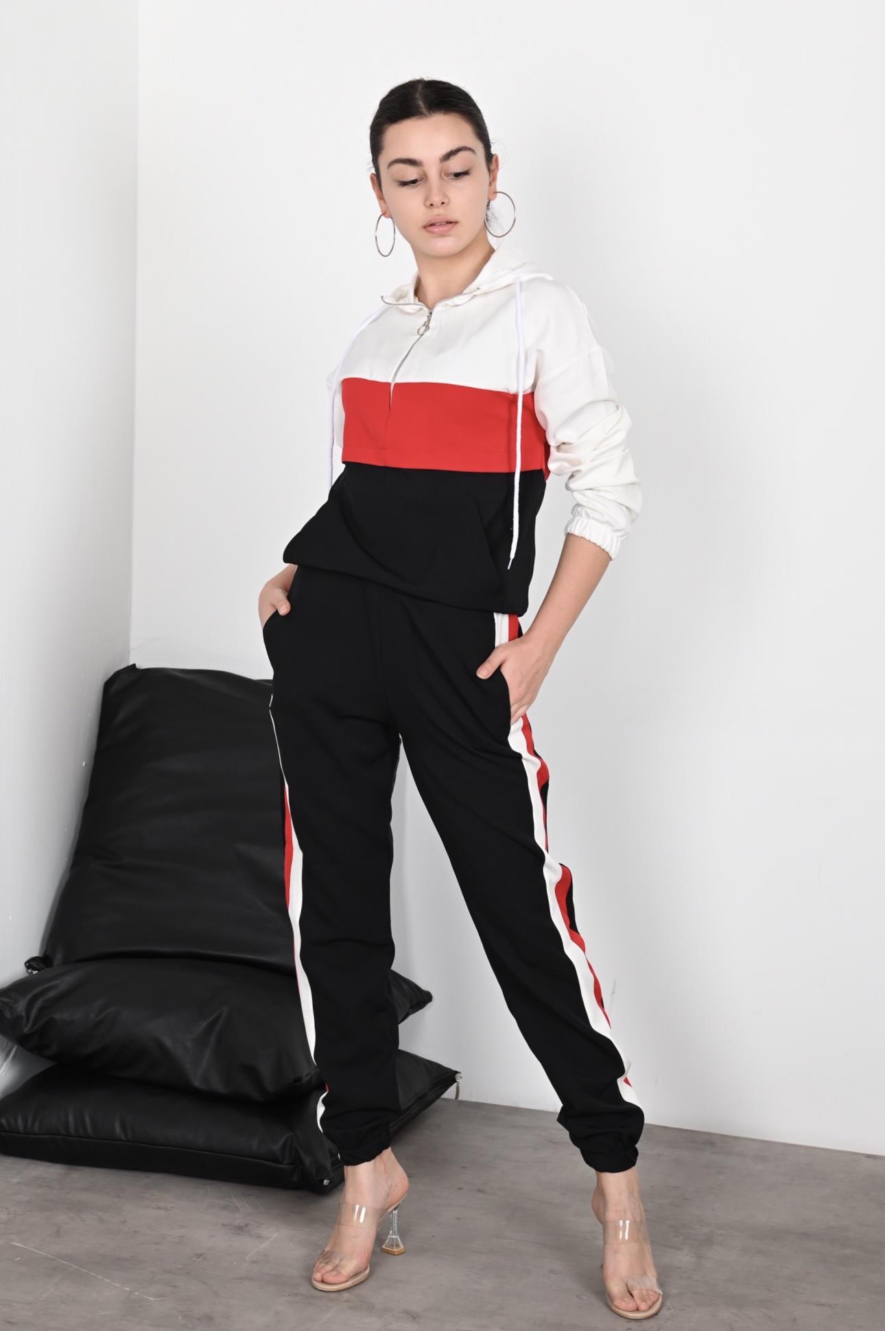 Kadın Garniliı Manşetli Zara Model İkili Eşofman Takımı 8265