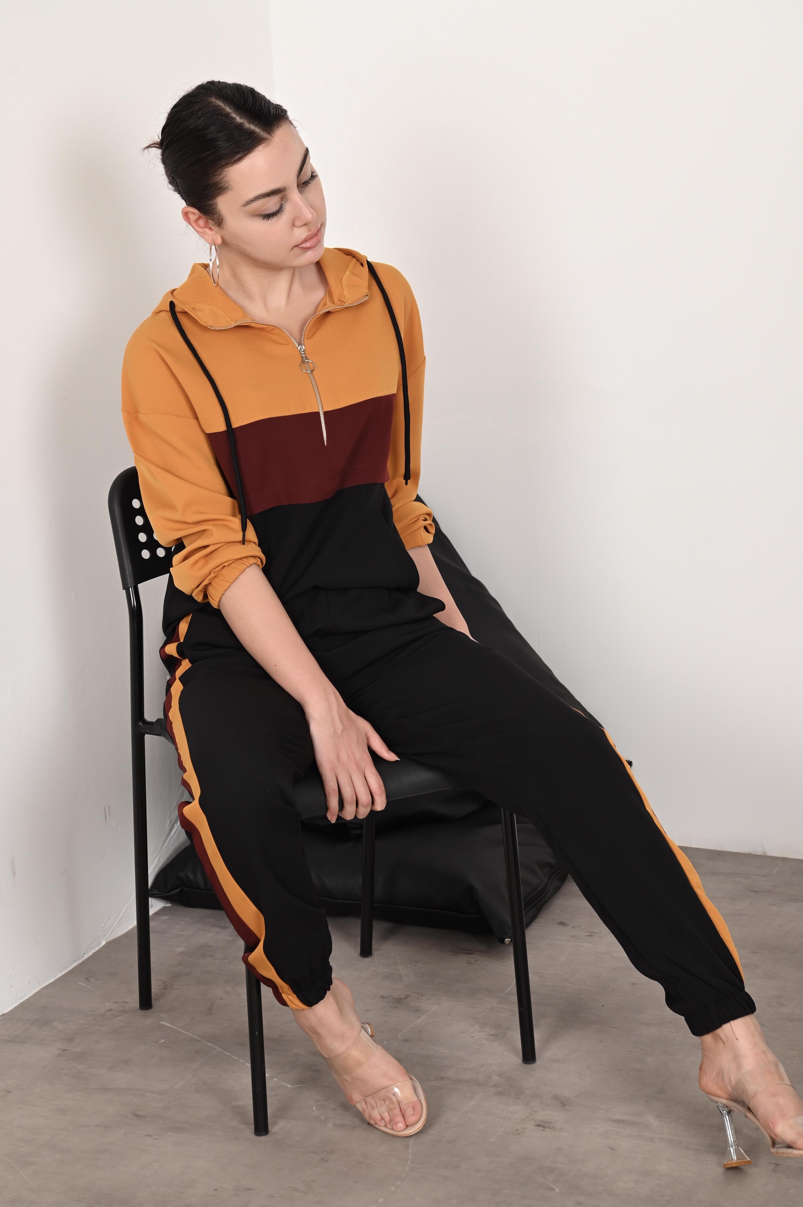 Kadın Garniliı Manşetli Zara Model İkili Eşofman Takımı 8265