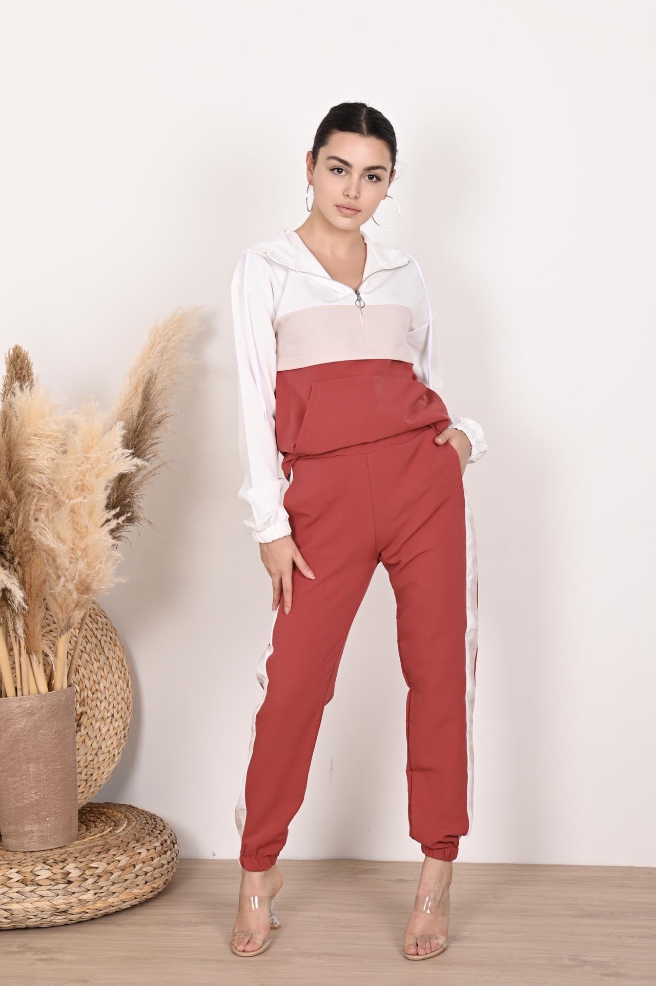 Kadın Garniliı Manşetli Zara Model İkili Eşofman Takımı 8265