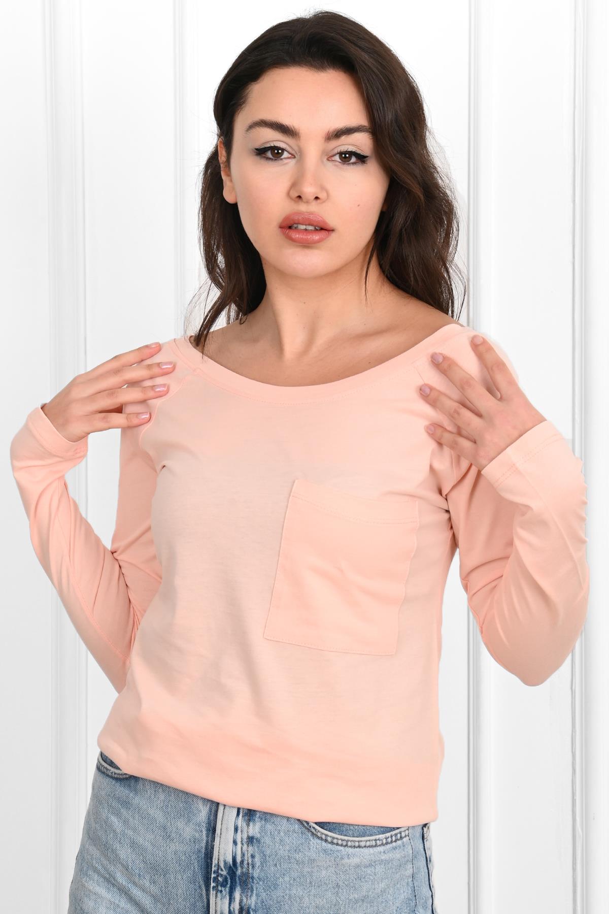 Kadın Geniş Yakalı Sweatshirt 9131-23