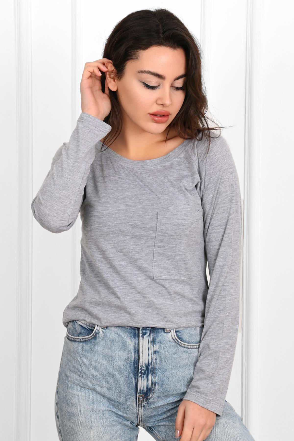 Kadın Geniş Yakalı Sweatshirt 9131-23