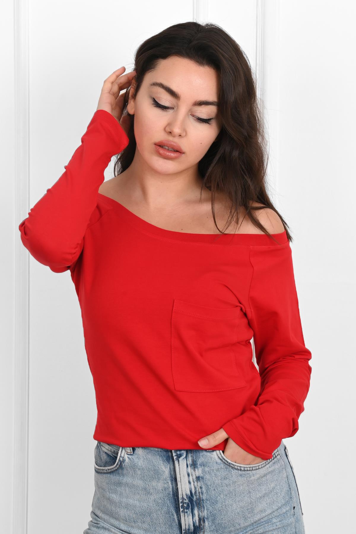 Kadın Geniş Yakalı Sweatshirt 9131-23