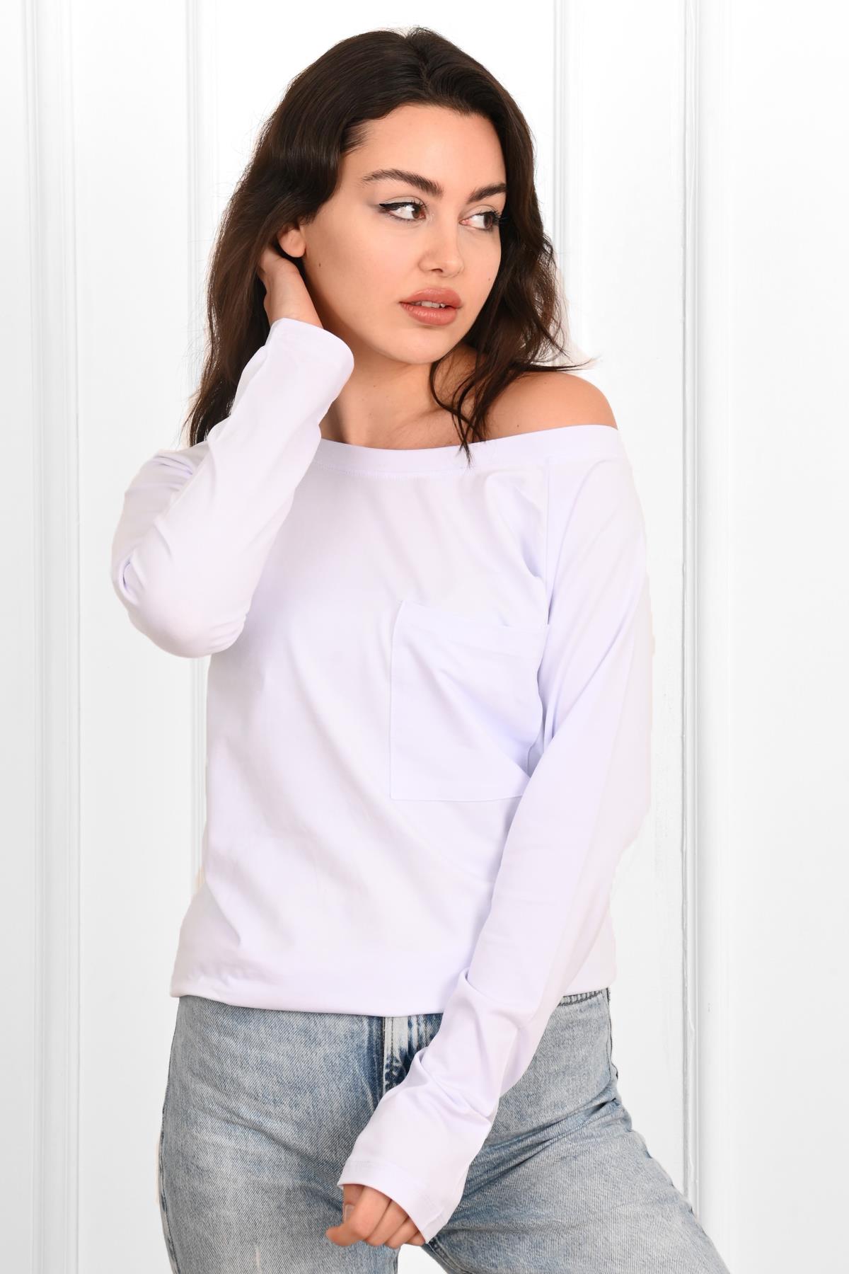 Kadın Geniş Yakalı Sweatshirt 9131-23