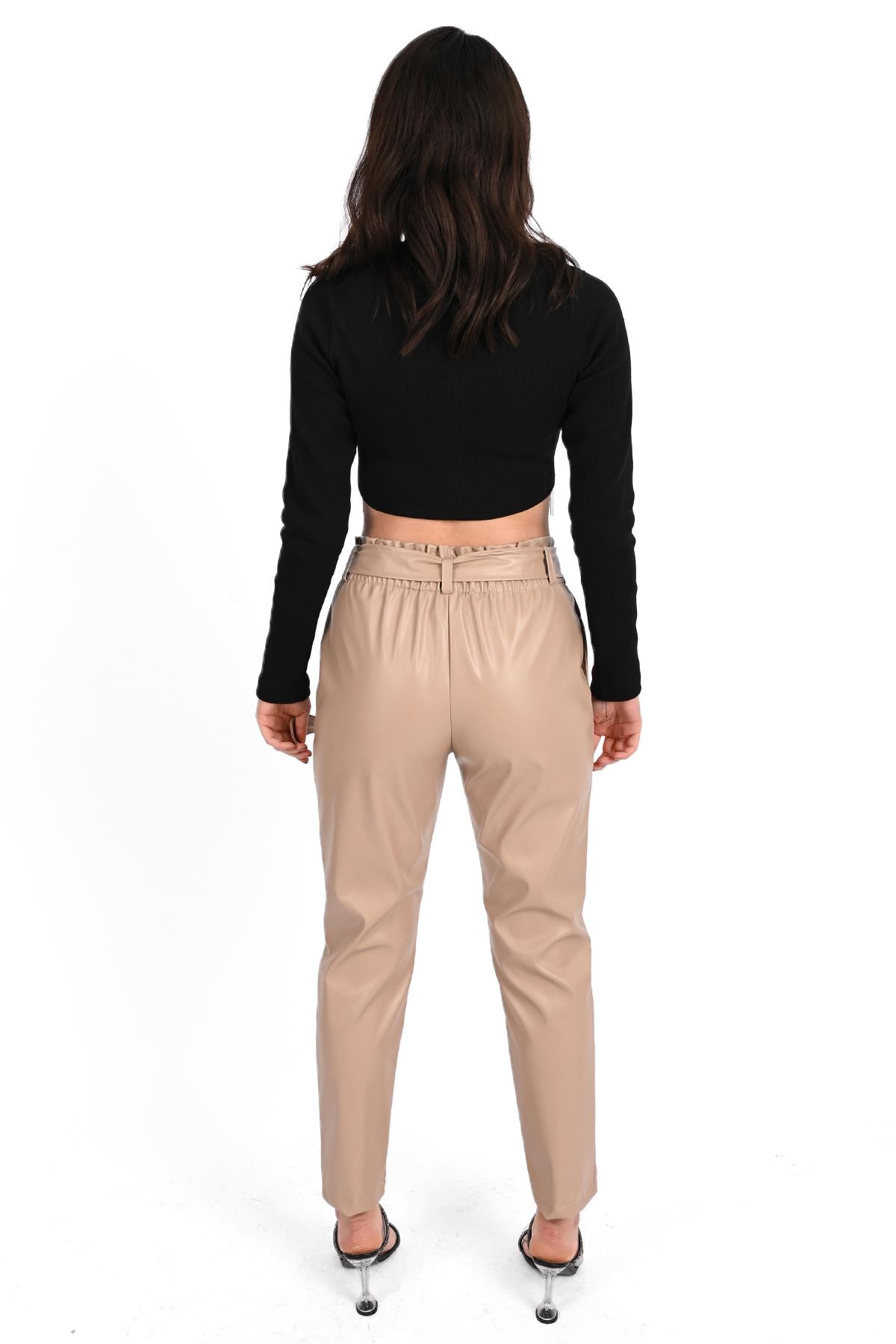 Kadın Jogger Deri Pantolon 6151-23