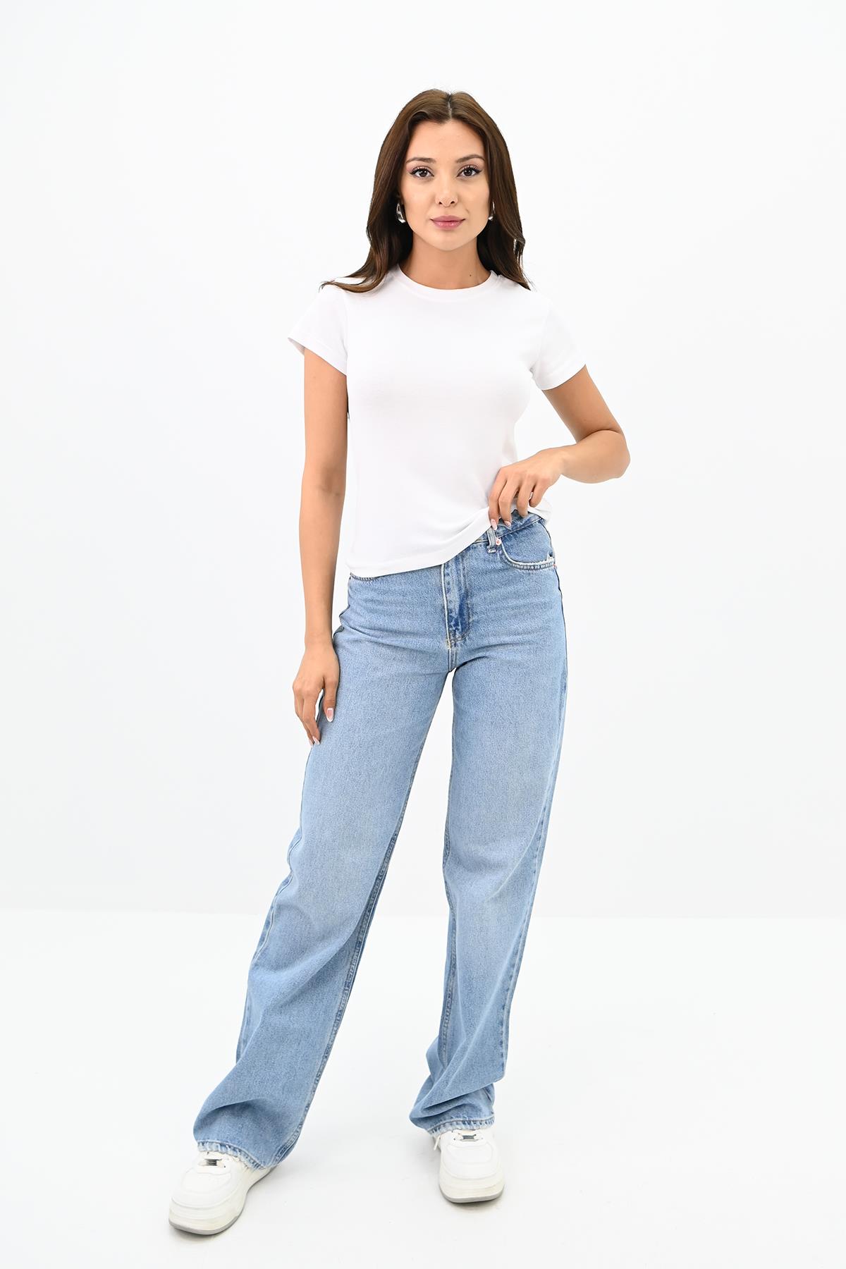 Kadın Kısa Kollu Basic T-shirt 1775-25