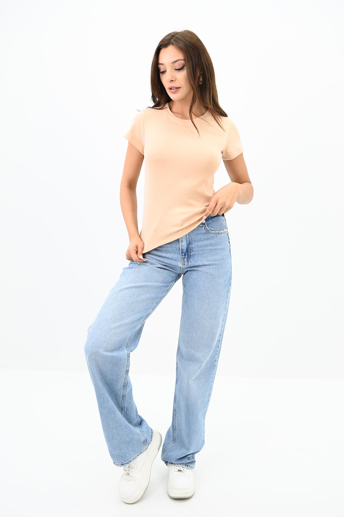 Kadın Kısa Kollu Basic T-shirt 1775-25