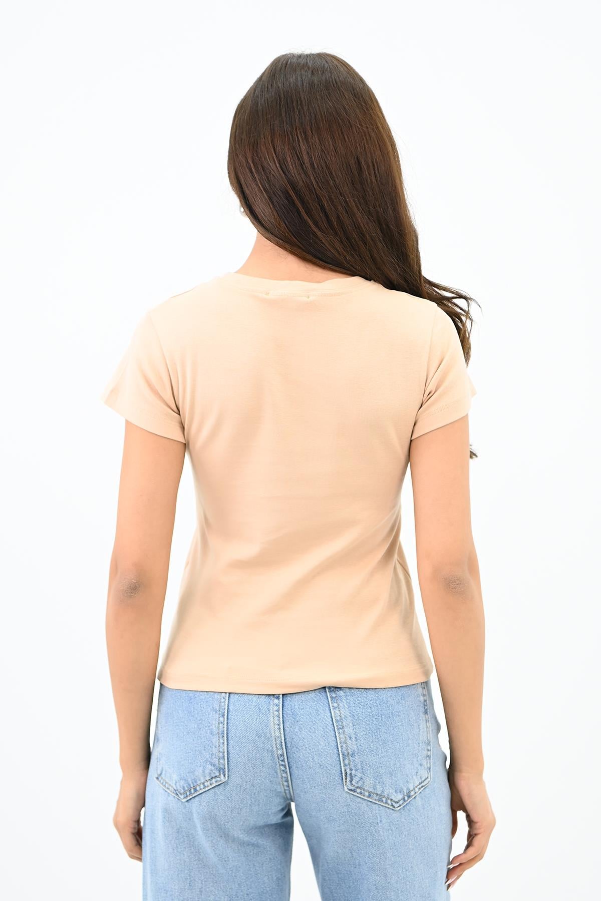 Kadın Kısa Kollu Basic T-shirt 1775-25