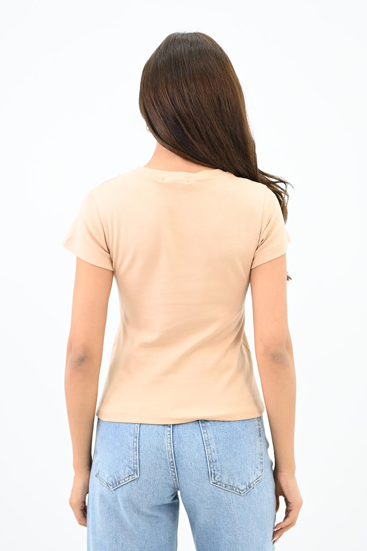 Kadın Kısa Kollu Basic T-shirt 1775-25